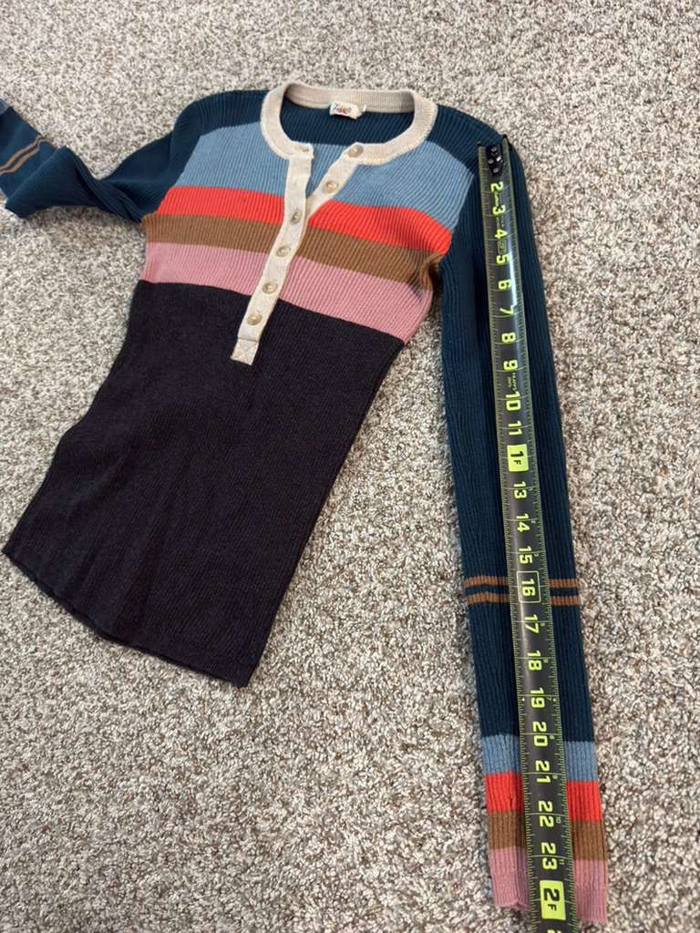 Faherty Faherty Mikki Henley Sweater Organic Cotton/Cashmere - XS Size XS / US 0-2 / IT 36-38 - 4 Thumbnail