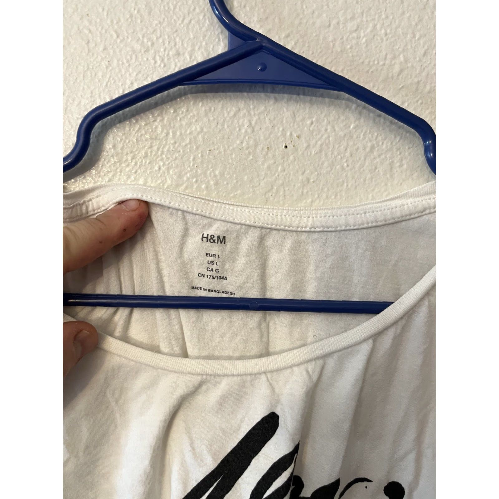 H&M VINTAGE H&M Women’s T-Shirt Short Sleeve White Graphic Top Casual Cotton Large Size L / US 10 / IT 46 - 2 Thumbnail