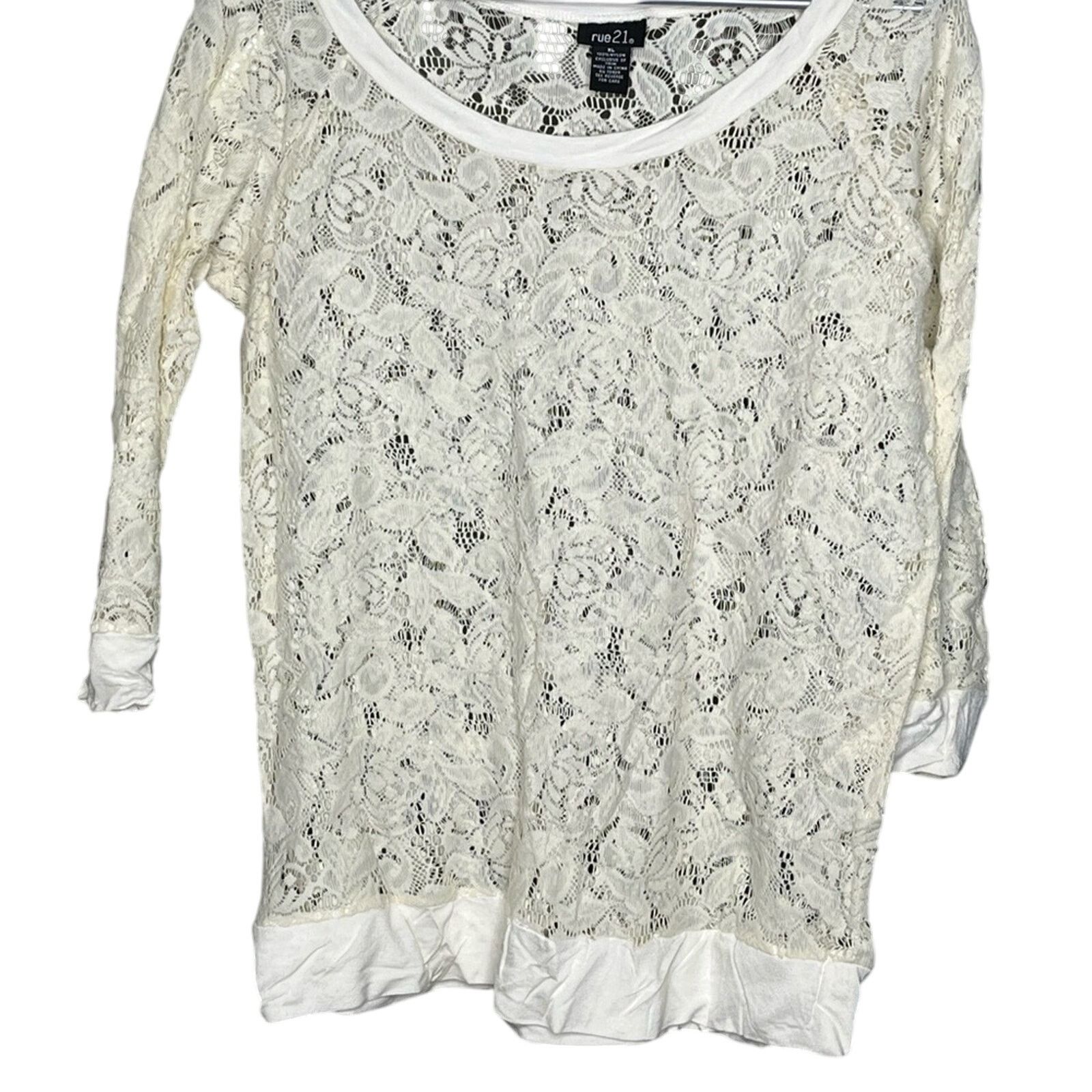 rue21 Rue 21 Lace long sleeve top size XL Size XL / US 12-14 / IT 48-50 - 3 Thumbnail