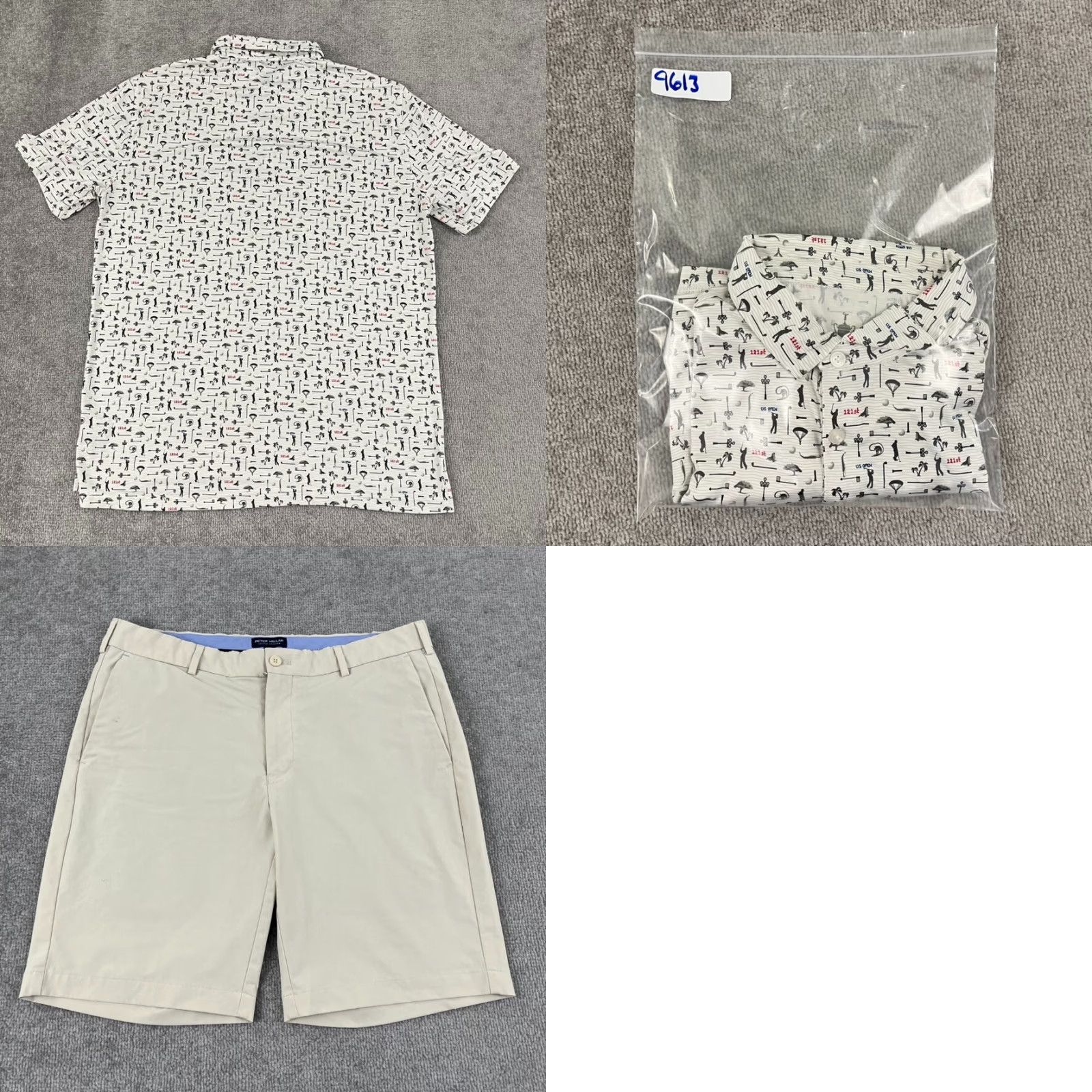 Vintage US OPEN Polo Shirt Men Large White Geometric 121st Torrey Pines Golf Performance Sport Logo Size US L / EU 52-54 / 3 - 8 Thumbnail