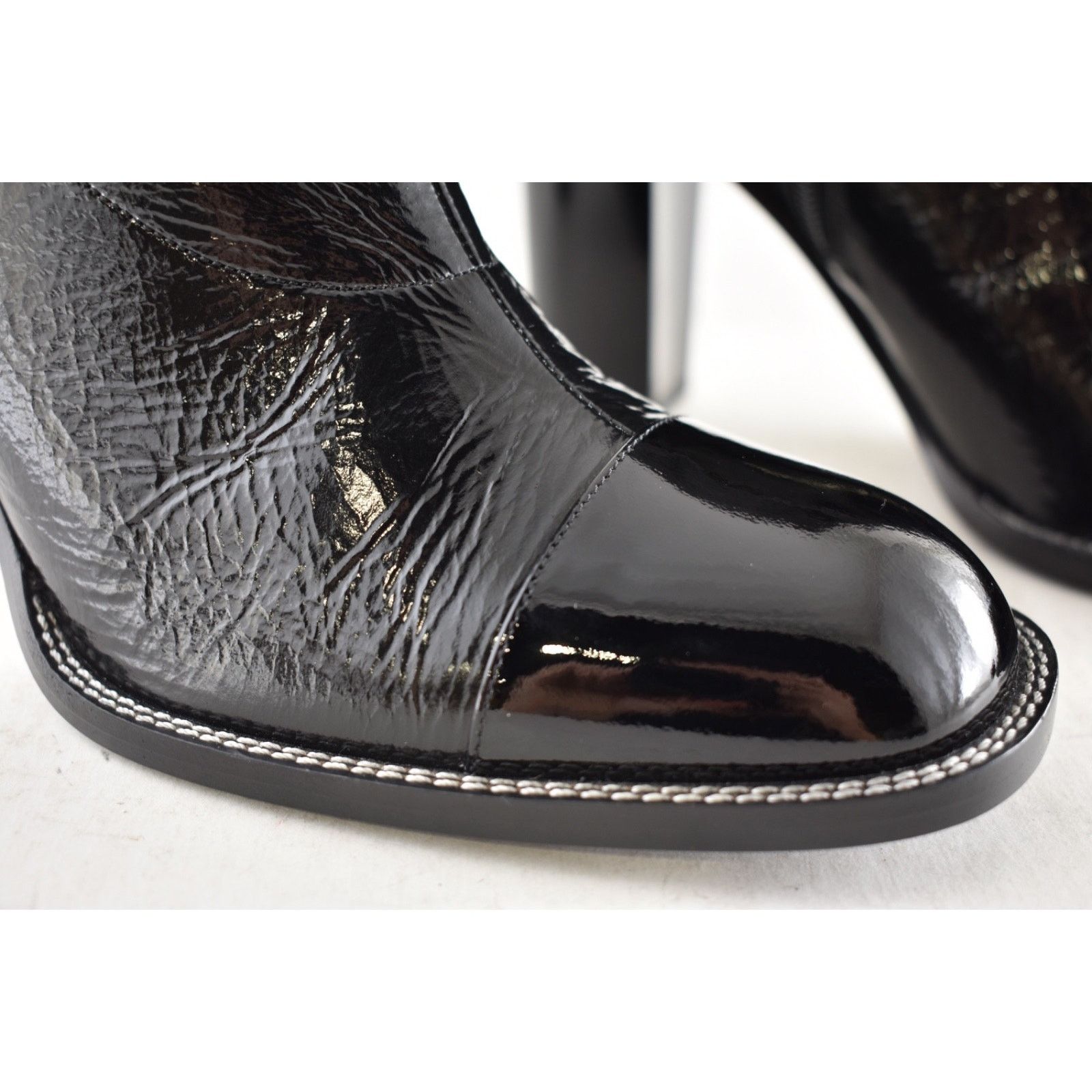 Chanel Chanel 24B Black Patent CC Logo Ankle Block Heel Bootie 42 Size US 11 / IT 41 - 4 Thumbnail