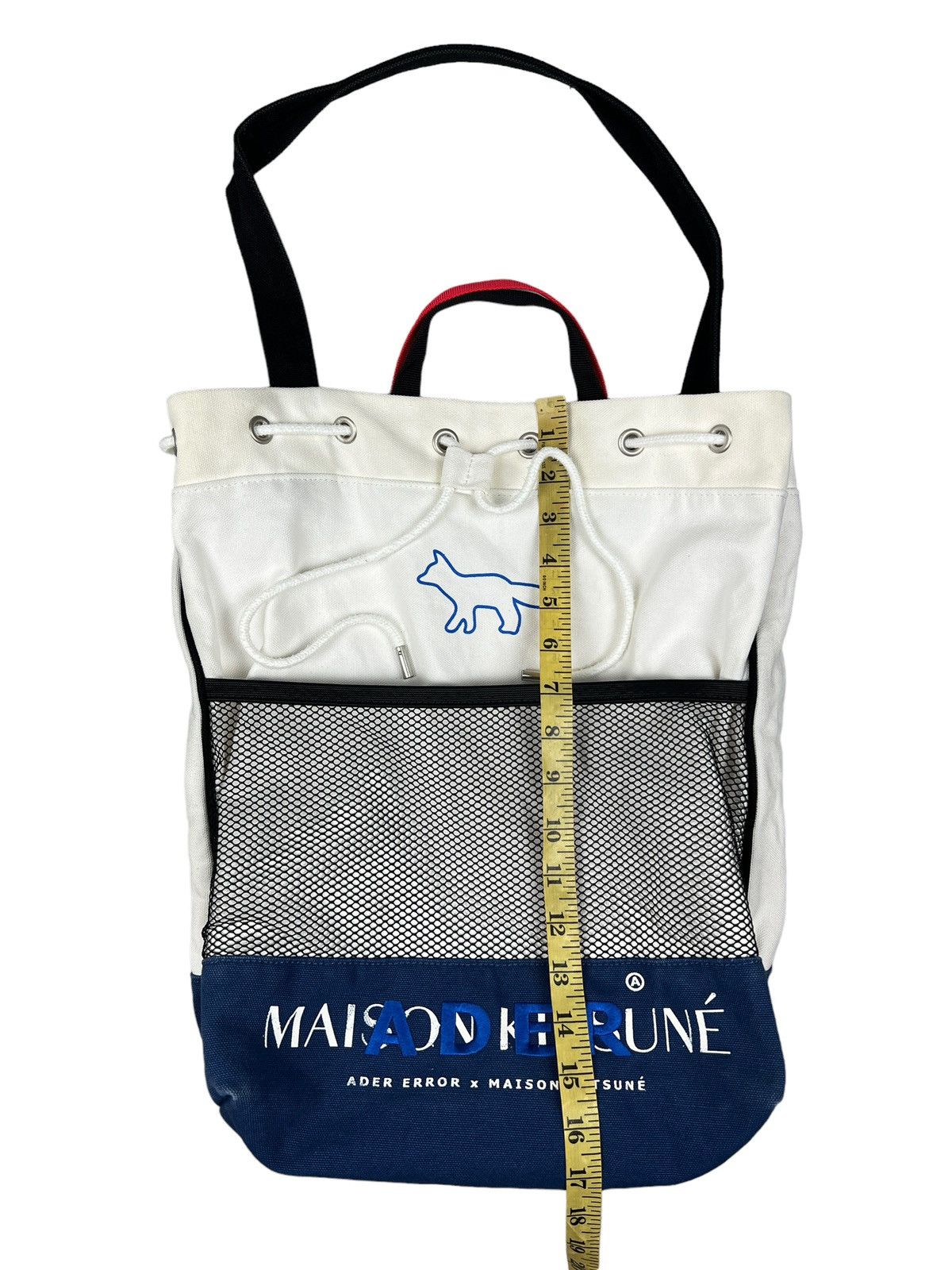 Ader Error × Maison Kitsune SS19 Ader Error x Maison Kitsuné Canvas Tote Bag Size ONE SIZE - 10 Thumbnail