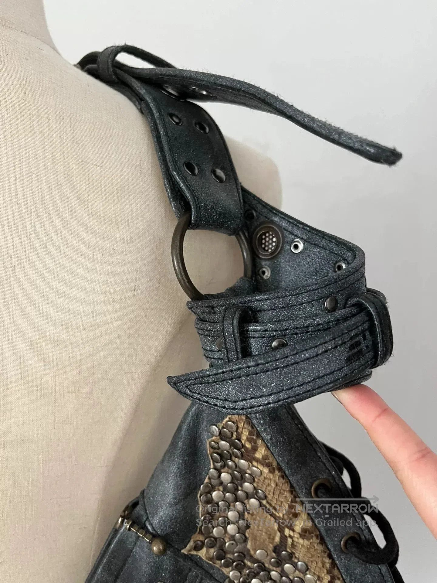KMRii kmrii Rivet Snake Skin Crossbody Bag. Size ONE SIZE - 4 Thumbnail