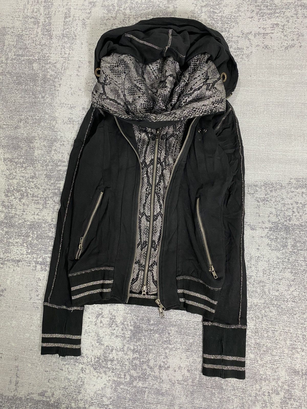 Japanese Brand Japanese buffalo bobs double layer snake skin hoodie Size US S / EU 44-46 / 1 - 7 Thumbnail