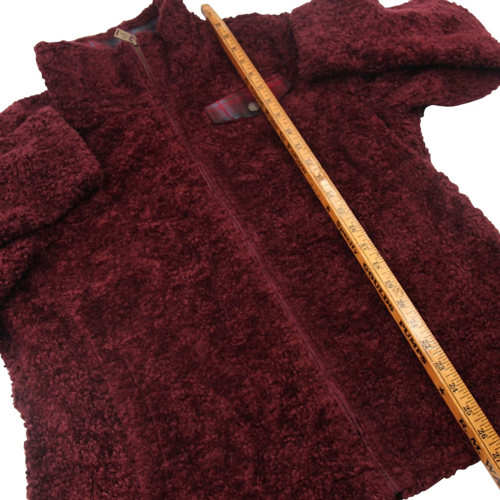 Pendleton Pendleton Womens XL Deep Pile Jacket Maroon Size XL / US 12-14 / IT 48-50 - 7 Thumbnail