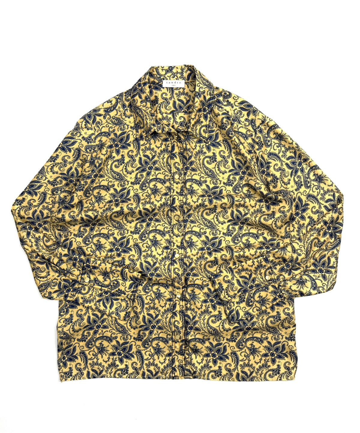 Sandro rare Sandro Paris 100% Silk Paisley Button Up Shirt Blouse Size L / US 10 / IT 46 - 2 Thumbnail