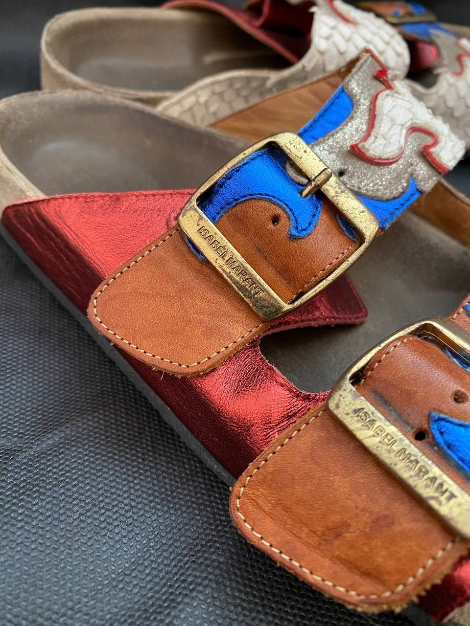 Isabel Marant 🔥 Isabel Marant Double-Buckle Flame Flat Sandal, Red Size US 5.5 / EU 38 - 3 Thumbnail