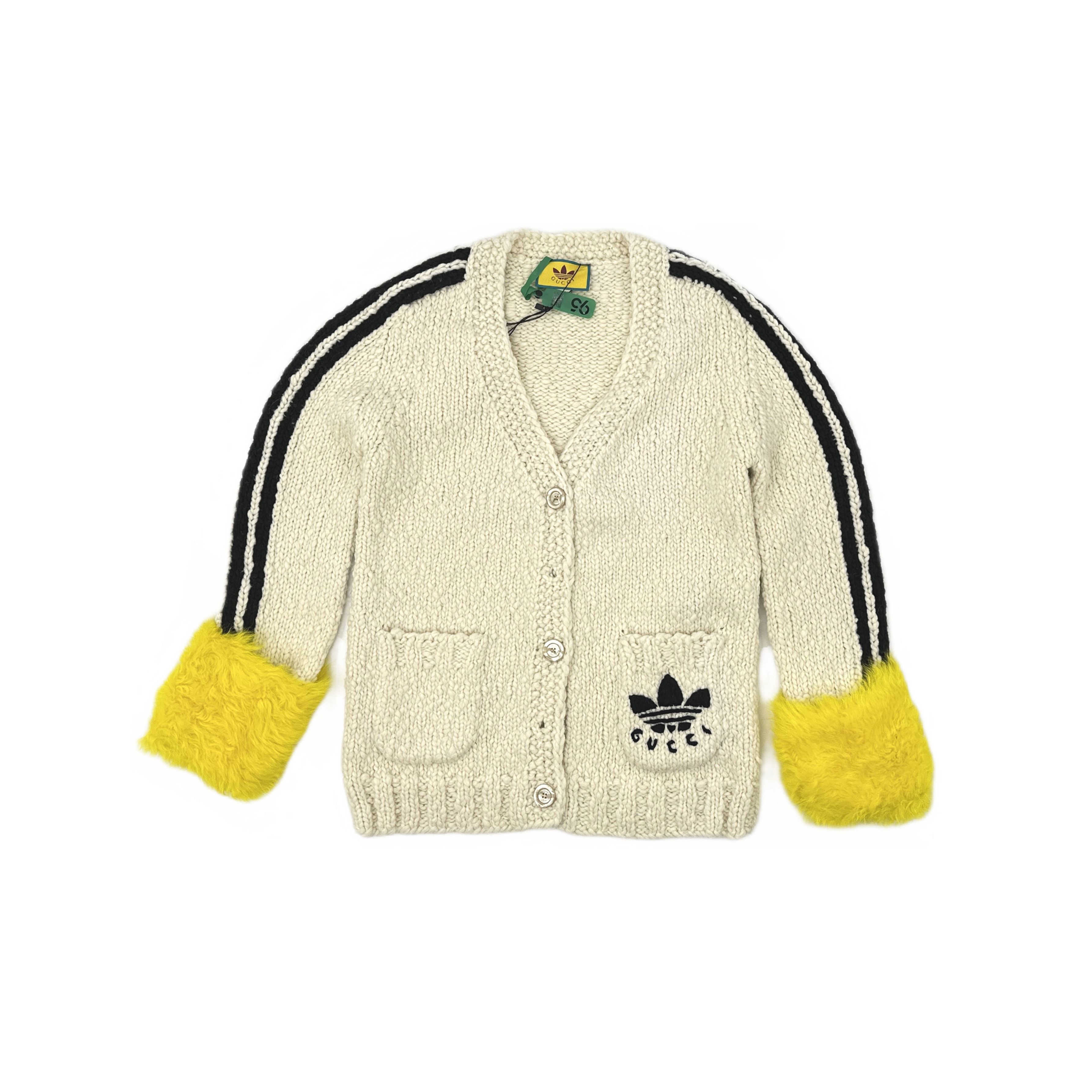 Adidas × Gucci Gucci x adidas Fur Trim Knit Cardigan S Size S / US 4 / IT 40 - 1 Thumbnail