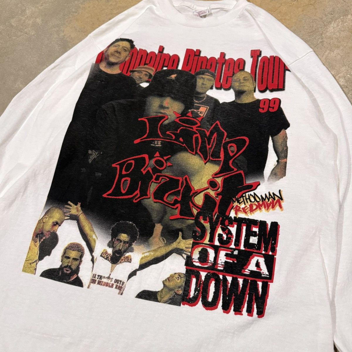 Vintage Vtg 1999 Billionaire Pirates Limp Bizkit Method Man Tour Tee Size US L / EU 52-54 / 3 - 3 Thumbnail