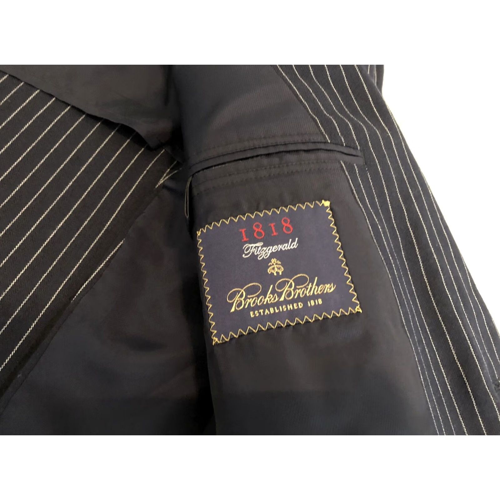 Brooks Brothers Brooks Brothers 1818 Fitzgerald Cashmere Silk Blue Striped Jacket Blazer 46R Men Sport Coat Regular Two Button Size 46R - 3 Thumbnail