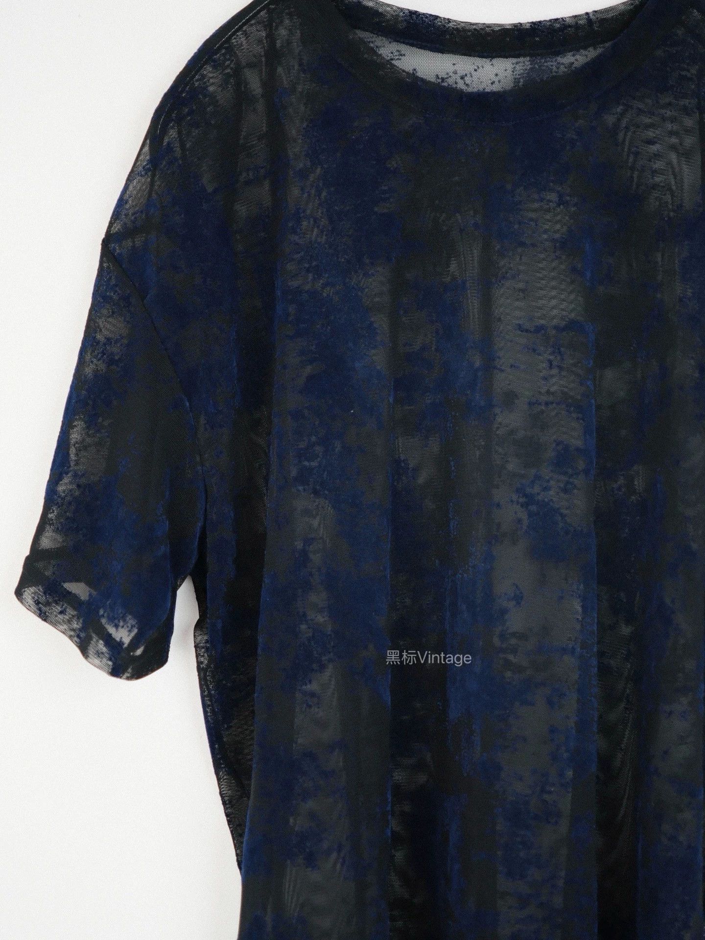 Yohji Yamamoto Yohji Yamamoto 19ss Vintage Blue Velvet Mesh Tee Size US M / EU 48-50 / 2 - 2 Thumbnail