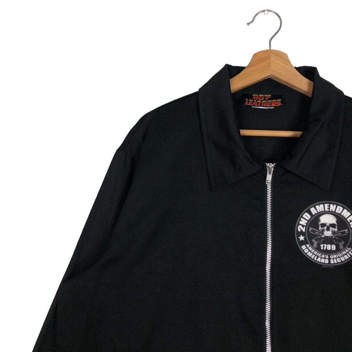 Vintage 🔥Vtg Bomber Jacket Biker Punk Design 2nd Amendment Skeleton Size US L / EU 52-54 / 3 - 8 Thumbnail