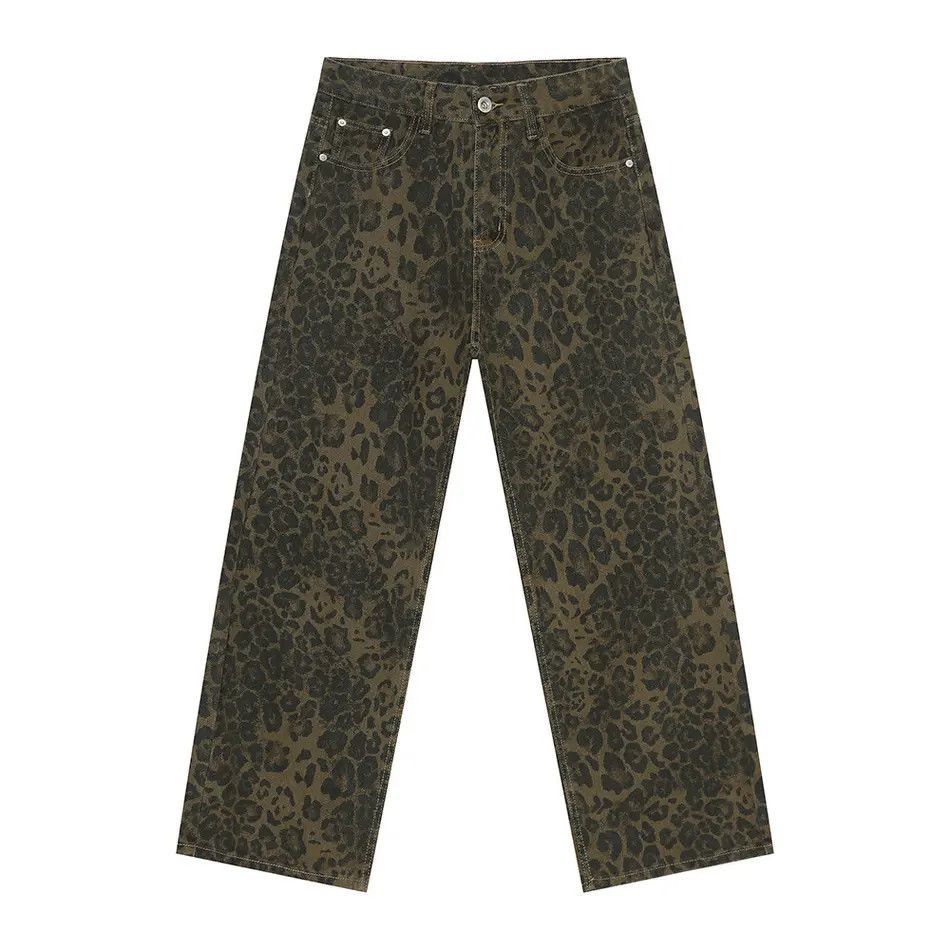 Japanese Brand Retro loose leopard print hip-hop jeans Size US 32 / EU 48 - 4 Thumbnail