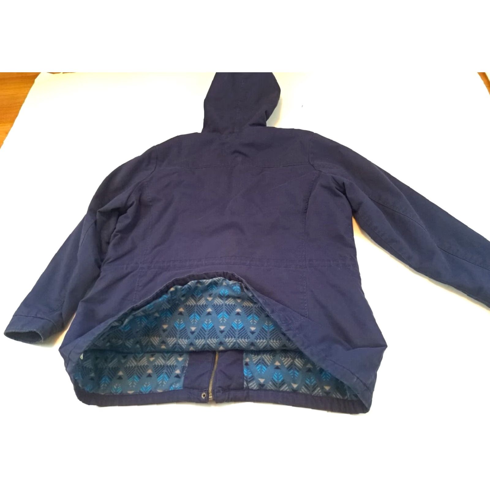 Native VINTAGE Arizona Jeans JRS Plus 2X Women Parka Hoodie Button Canvas Cotton Insulated Blue Jacket Size XXL / US 16-18 / IT 52-54 - 6 Thumbnail