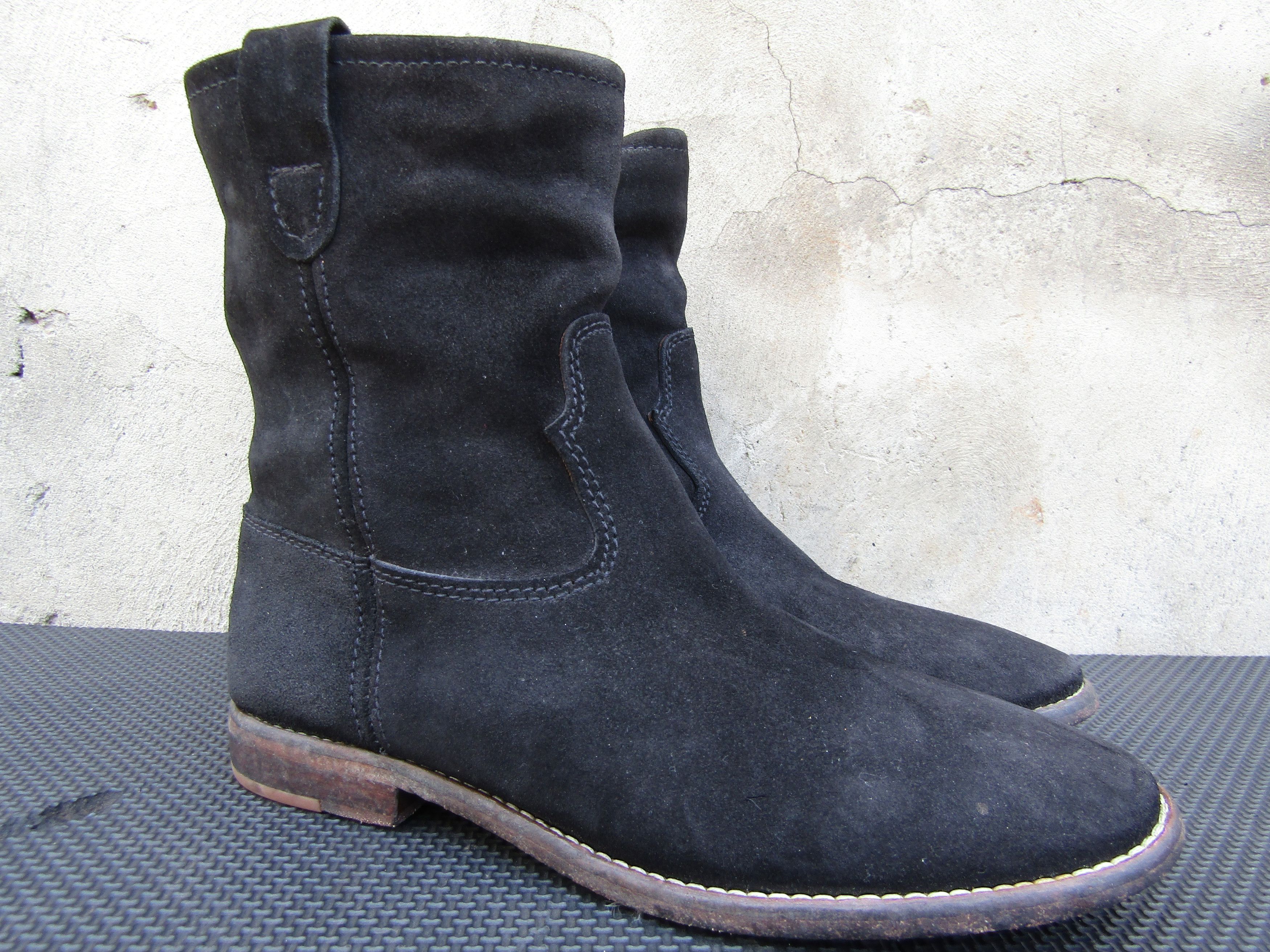 Isabel Marant Isabel Marant Womens Slip On Round Toe Boots Black Suede Size US 7 / IT 37 - 1 Thumbnail