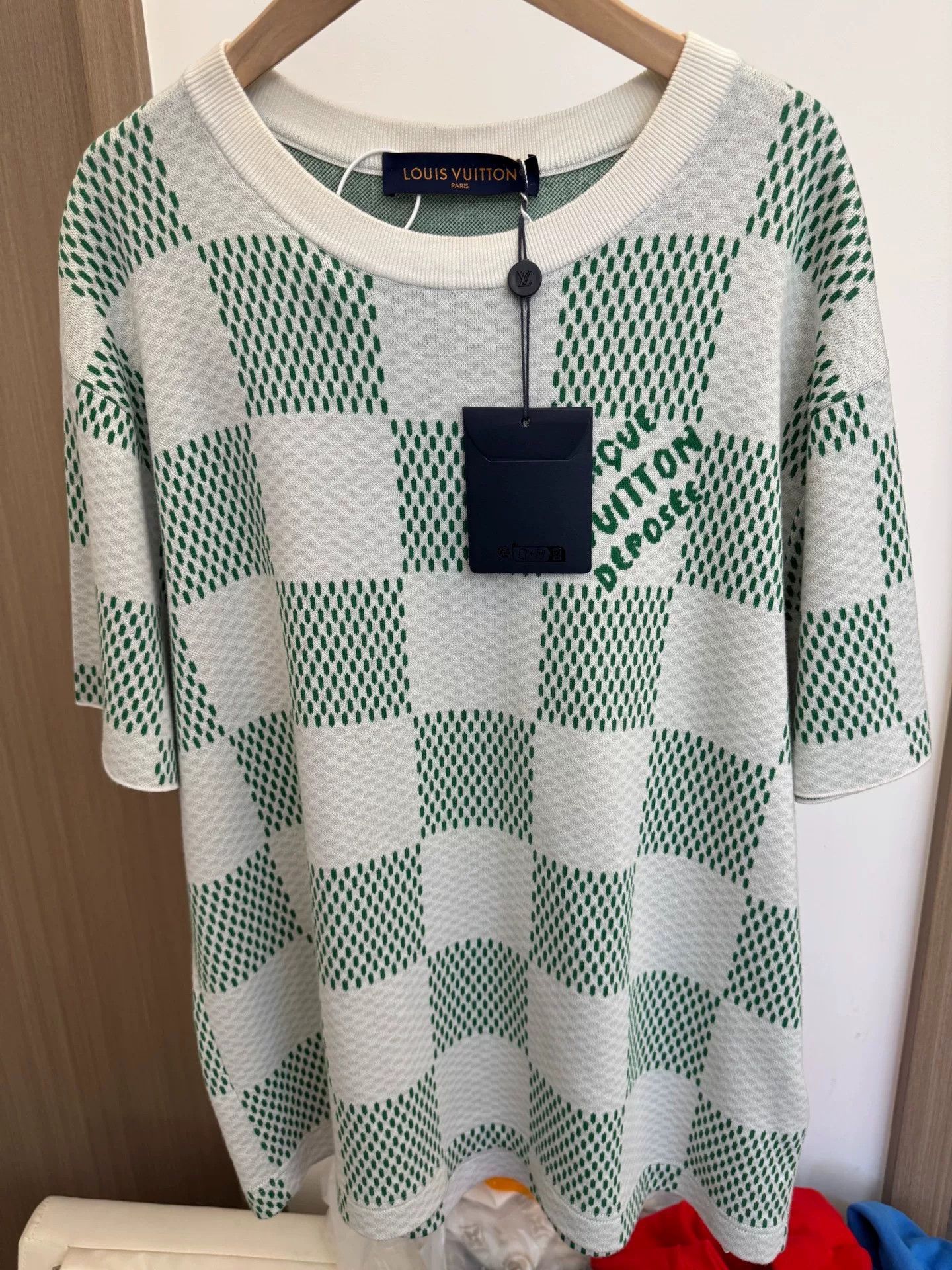 Louis Vuitton Louis Vuitton Green Checkered Knit Shirt Size US XXL / EU 58 / 5 - 1 Thumbnail