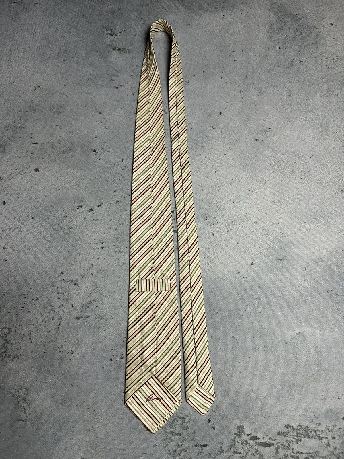 Brioni Stripped Brioni Stripe Tie Lux Brand Rare 00s Vintage Size ONE SIZE - 5 Thumbnail