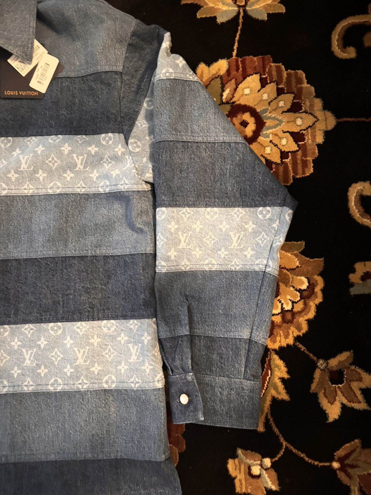 Louis Vuitton Louis Vuitton Patchwork Long-Sleeved Denim Polo Shirt Size US L / EU 52-54 / 3 - 4 Thumbnail