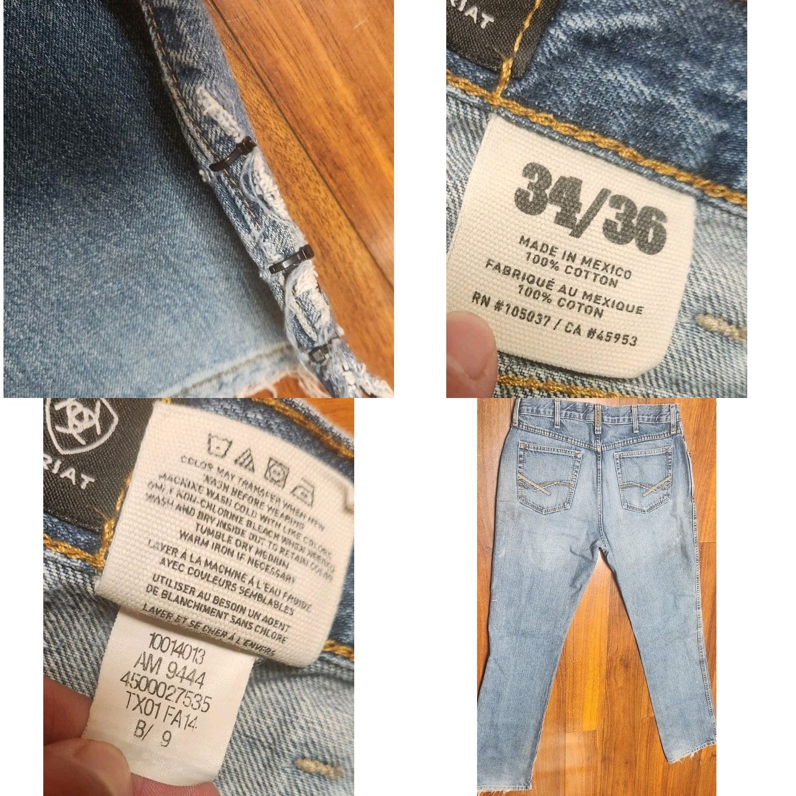 Ariat Nike Shirt Mens Jeans 34x36 Distressed Boot Cut Denim Ariat Relaxed Moisture? Size US 34 / EU 50 - 8 Thumbnail