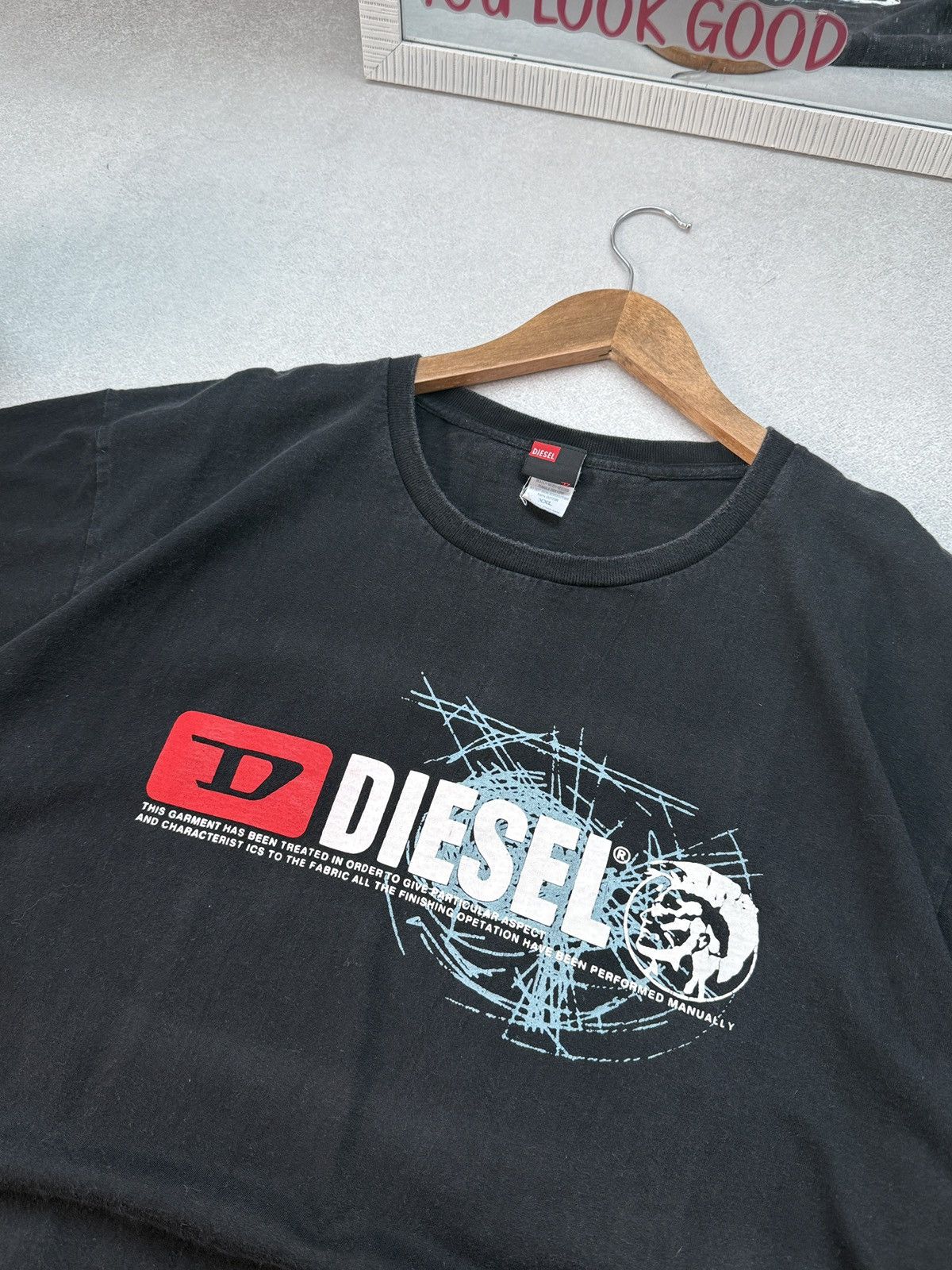 Diesel Vintage Diesel T-Shirt Distressed Shirt Men’s Black Logo Y2K Size US XXL / EU 58 / 5 - 5 Thumbnail