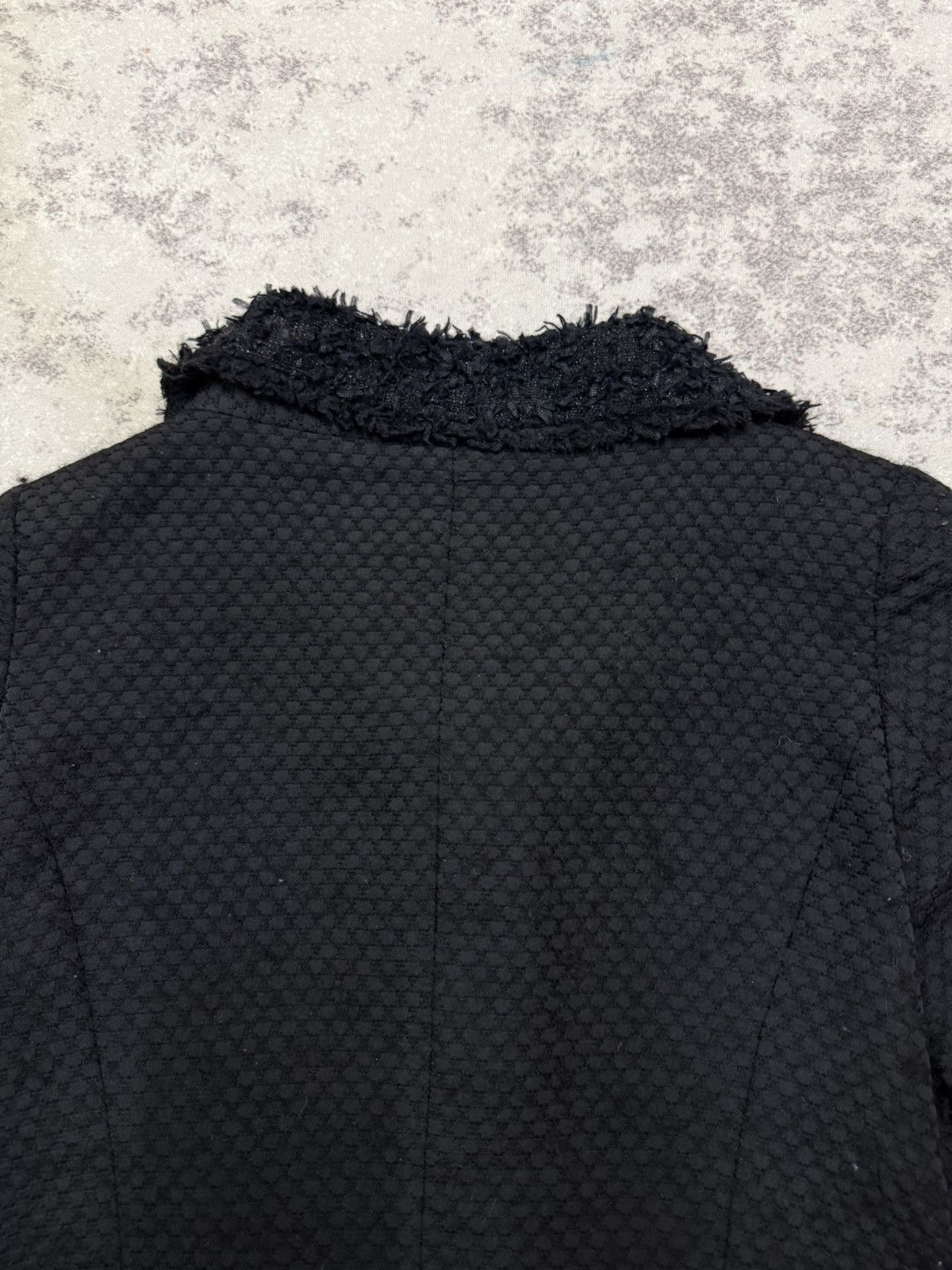 Balmain BALMAIN BLACK TEXTURED JACKET FUR COLLAR THREE QUARTER SLEVE Size XS / US 0-2 / IT 36-38 - 15 Thumbnail