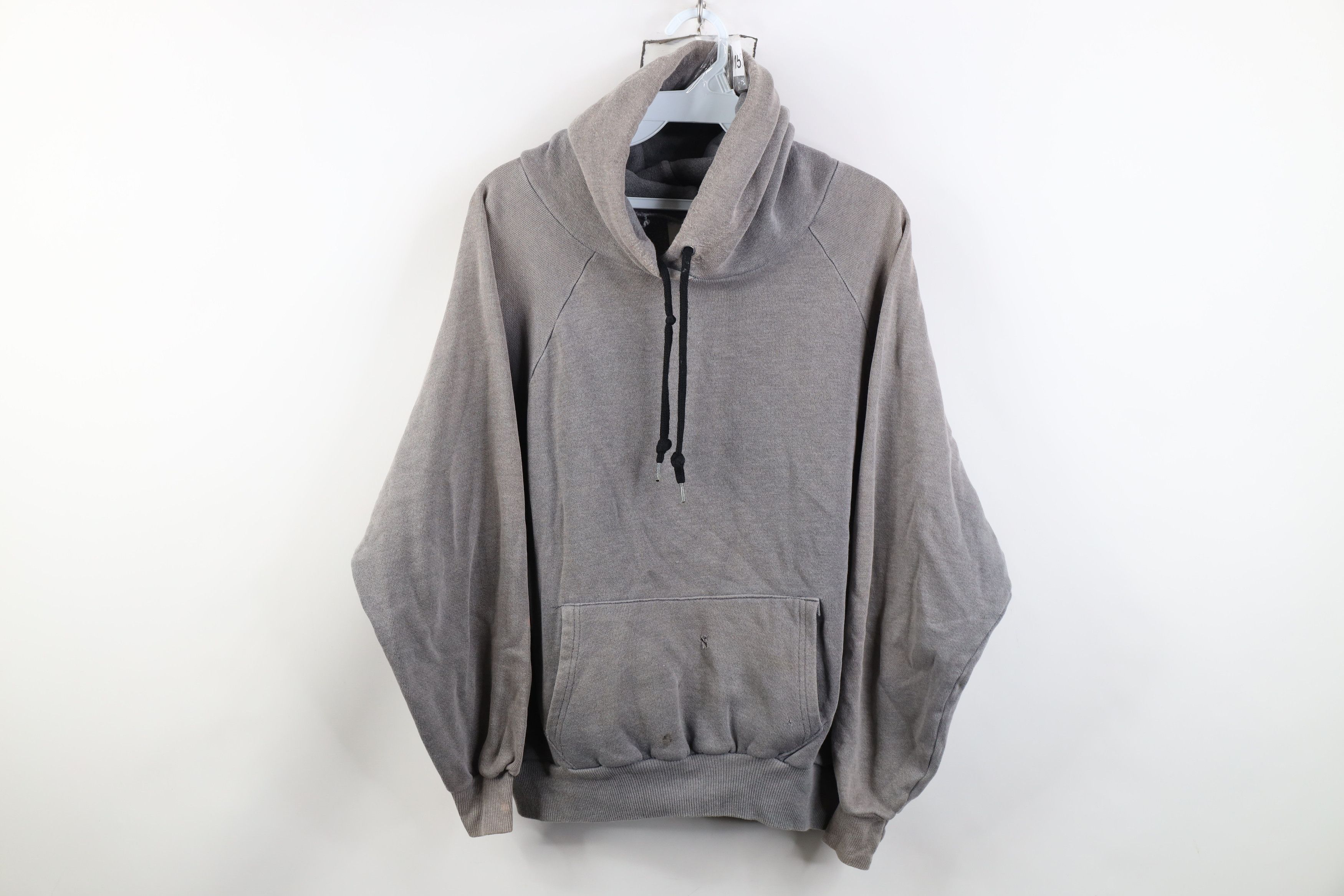 Vintage 70s Streetwear Blank Boxy Fit Hoodie Sweatshirt USA