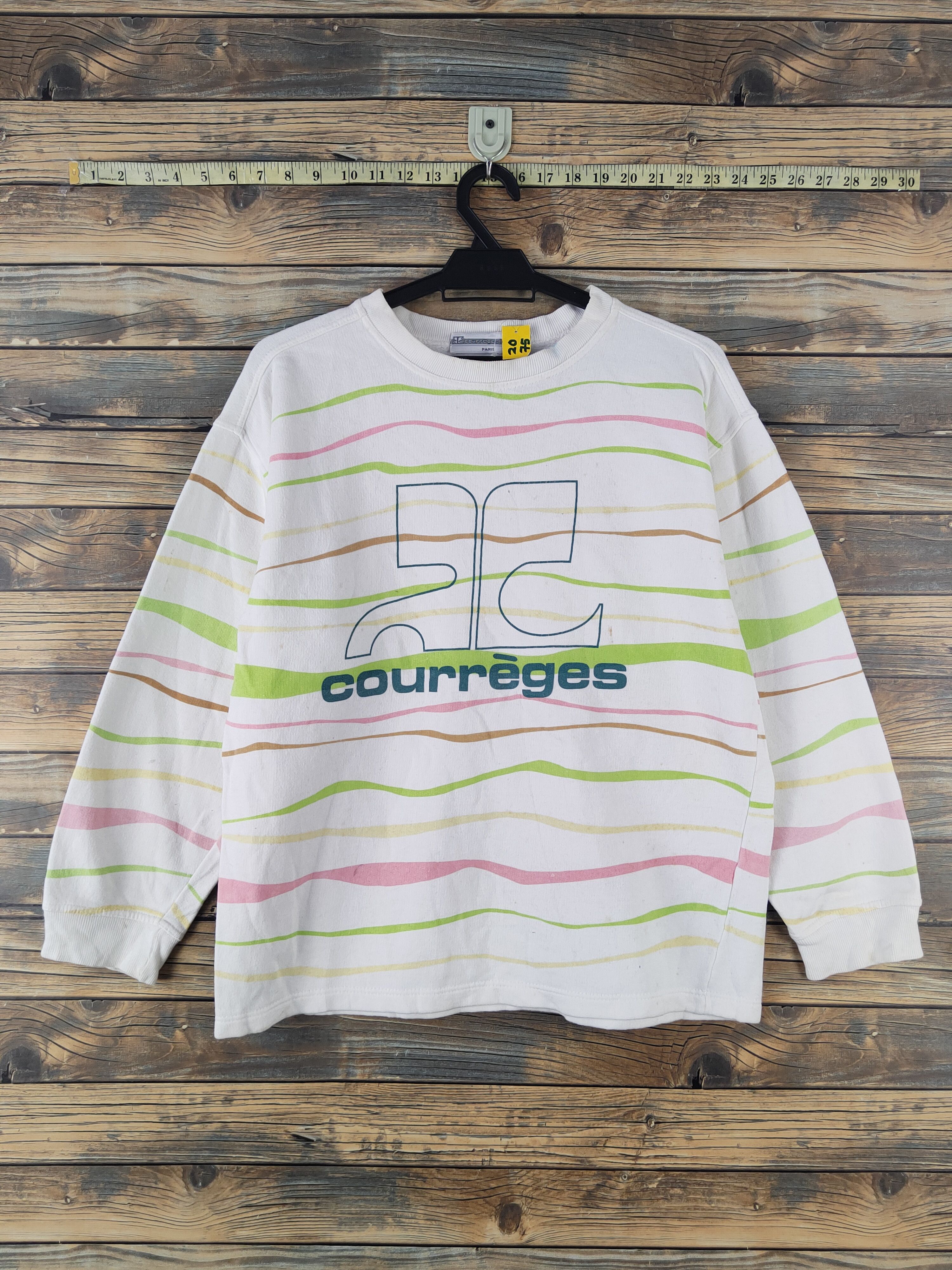 Courreges DL Courreges Homme White Green Sweatshirts #2075 Size US M / EU 48-50 / 2 - 1 Thumbnail