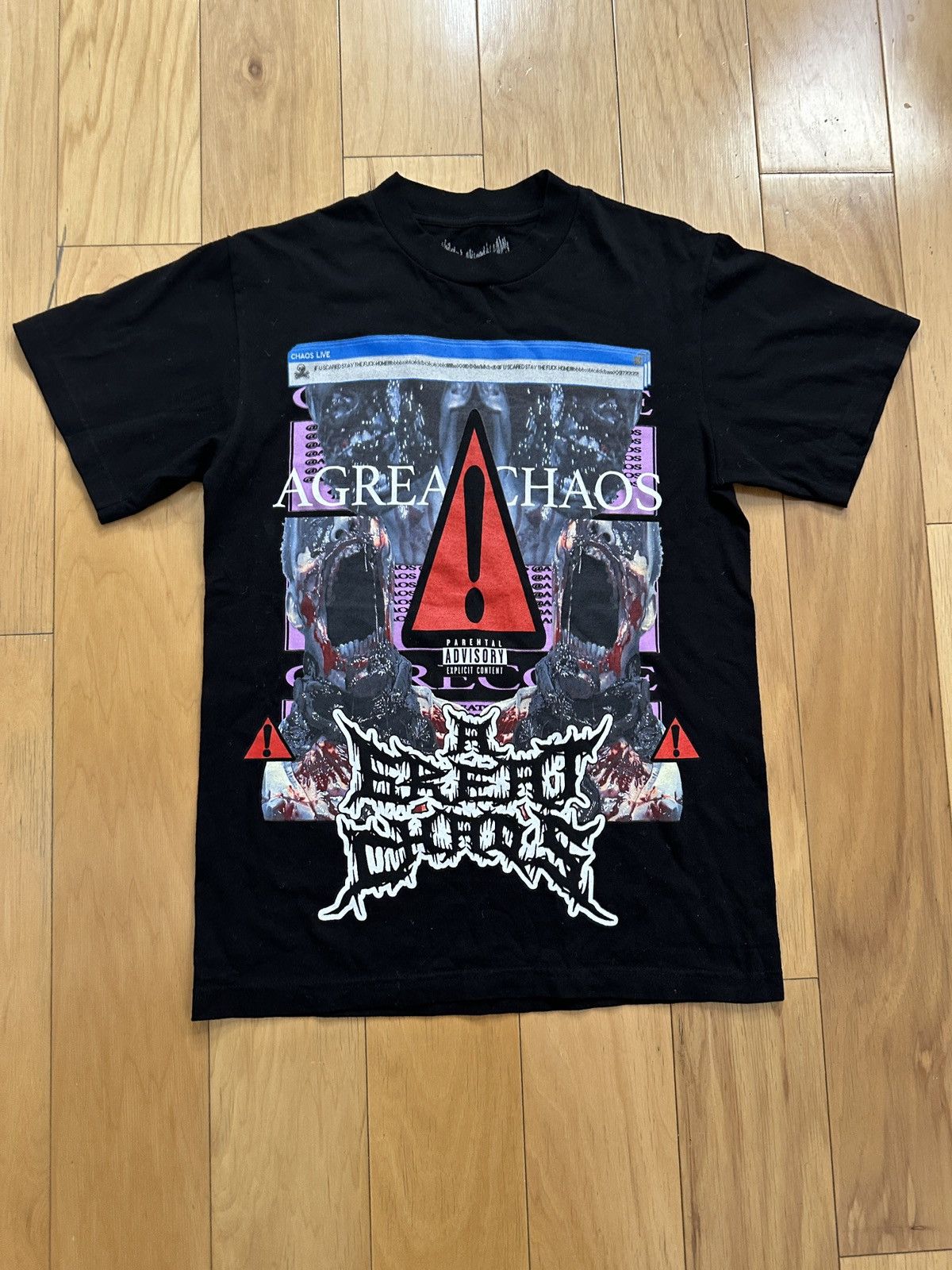 Actual Hate × Ken Carson × Playboi Carti Ken Carson ChaosTour ChaosLive "IFUSCAREDSTAYTFHOME" T-Shirt Size US S / EU 44-46 / 1 - 1 Thumbnail