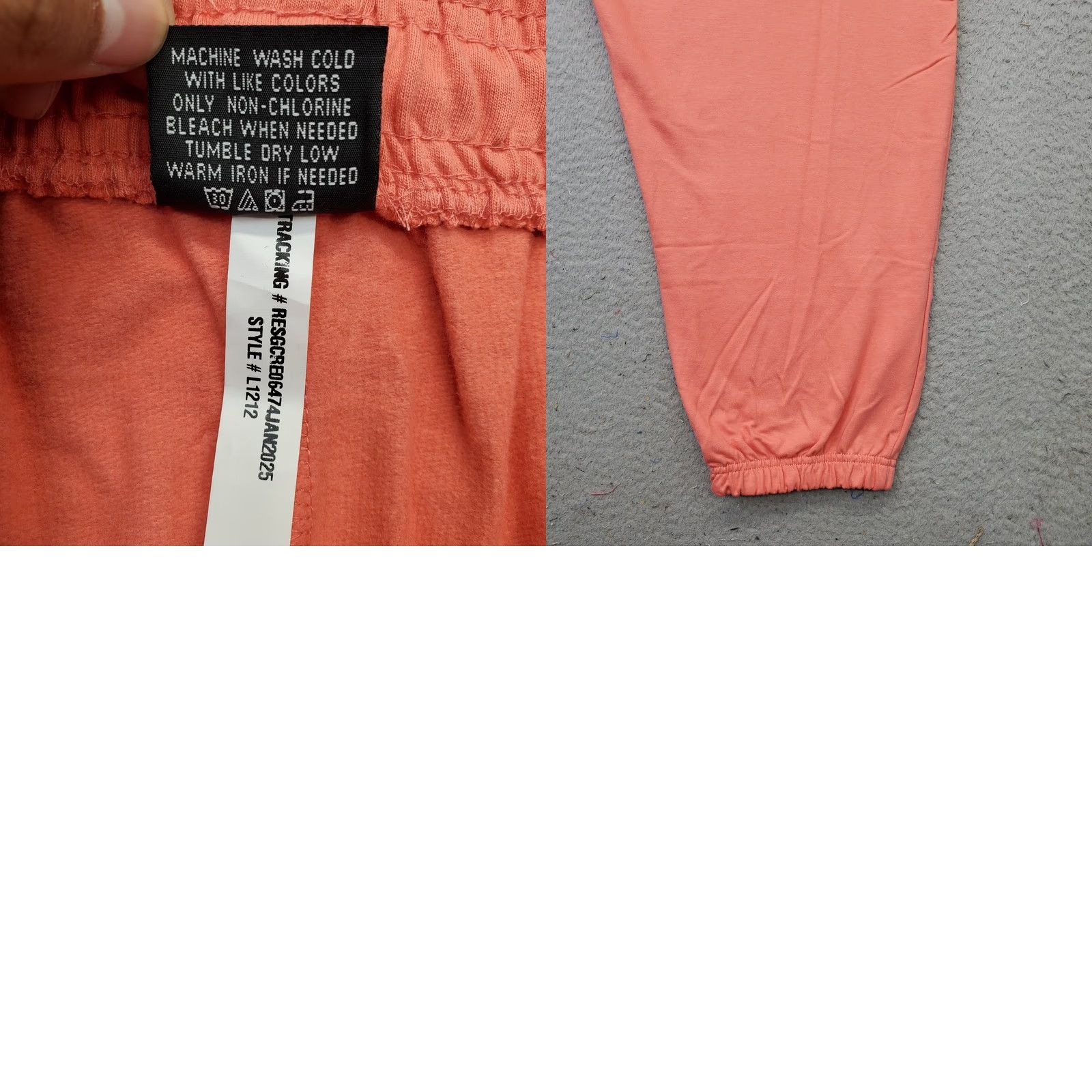Essentials Real Essentials Cozy Jogger Pants Womens 3X Pink Cotton Elastic Waist Drawstring Pants 3X Womens Pink Jogger Real Essentials Size 40" / US 18 - 8 Thumbnail