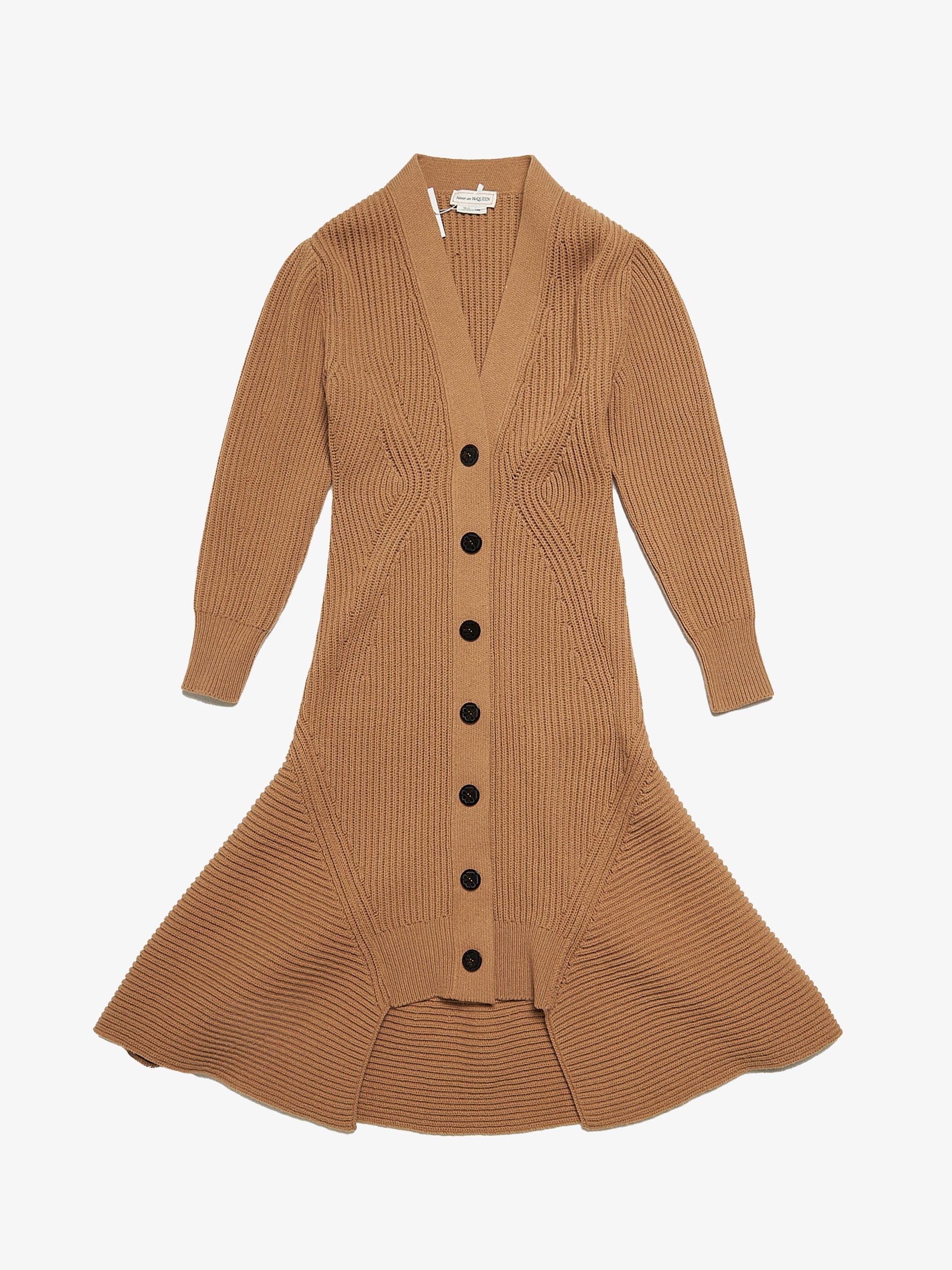 Alexander McQueen Beige Long Knitted Wool Robe Size US S / EU 44-46 / 1 - 1 Thumbnail