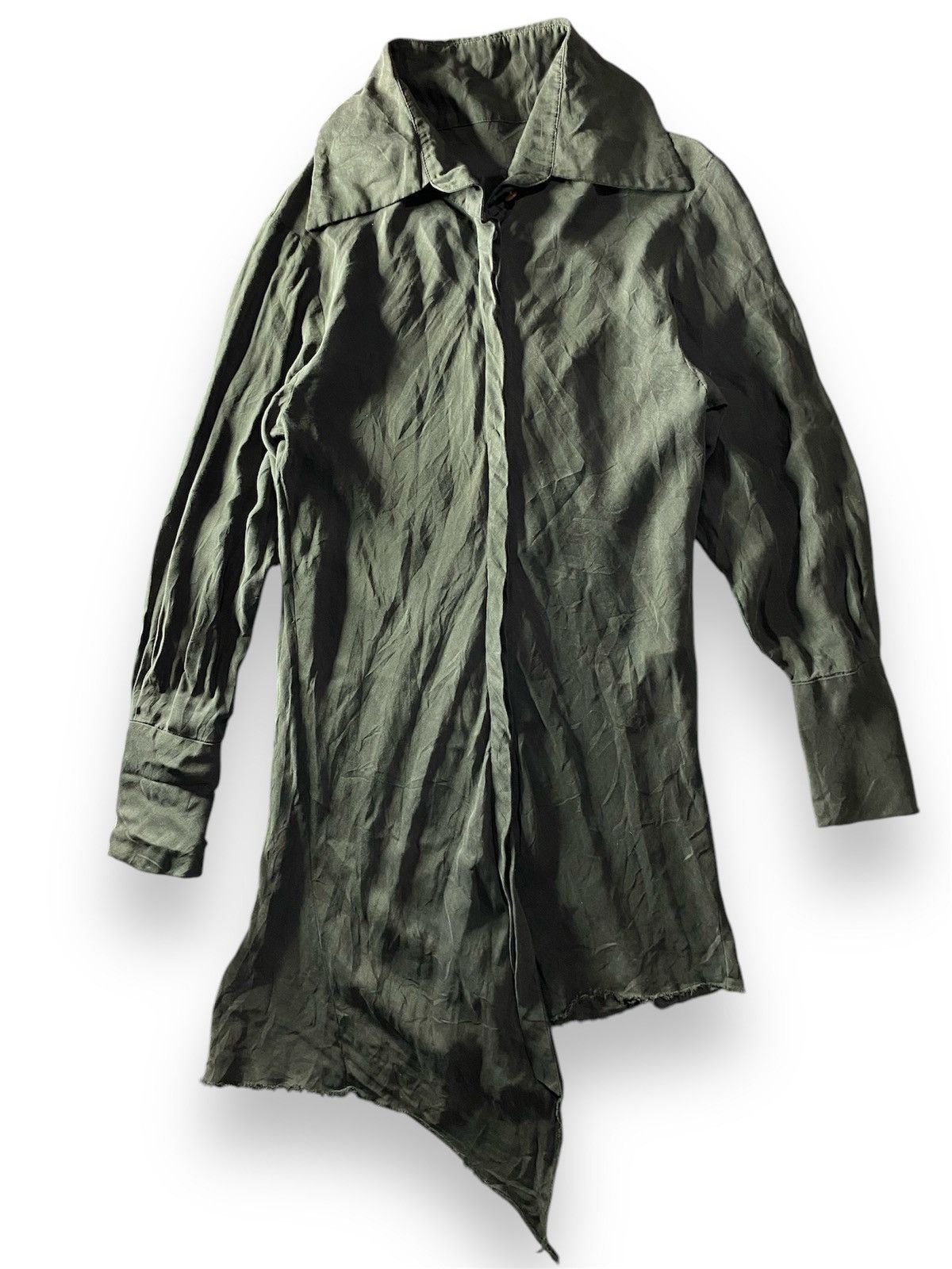 14th Addiction × KMRii × Yasuyuki Ishii Milano Laurent assymmetric distressed buttons shirt Size US S / EU 44-46 / 1 - 1 Thumbnail