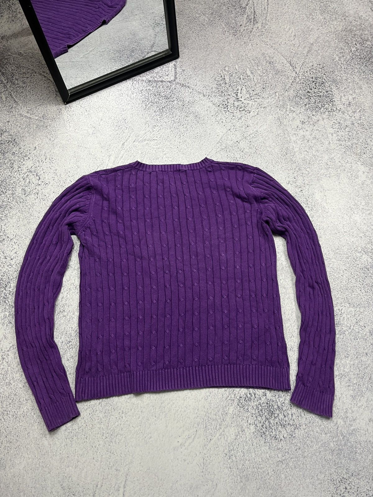 Polo Ralph Lauren Polo Ralph Lauren Cable Knit Jumper Sweater Women’s Purple Size XL / US 12-14 / IT 48-50 - 8 Thumbnail