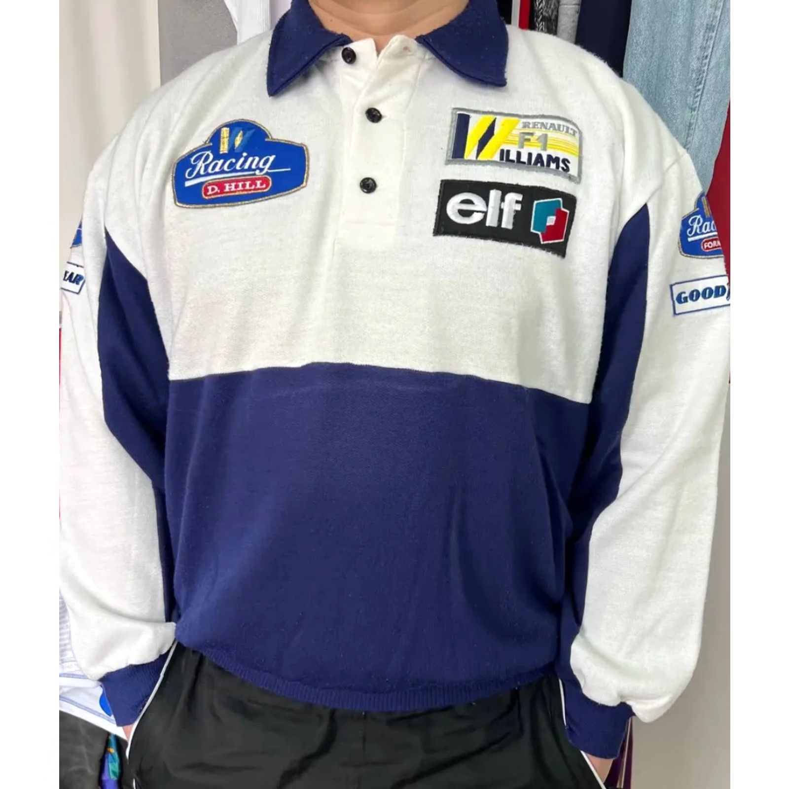 Vintage VINTAGE Renault F1 Williams Polo Long Sleeve Sweatshirt 90s Men 2XL Blue Size US XXL / EU 58 / 5 - 2 Thumbnail