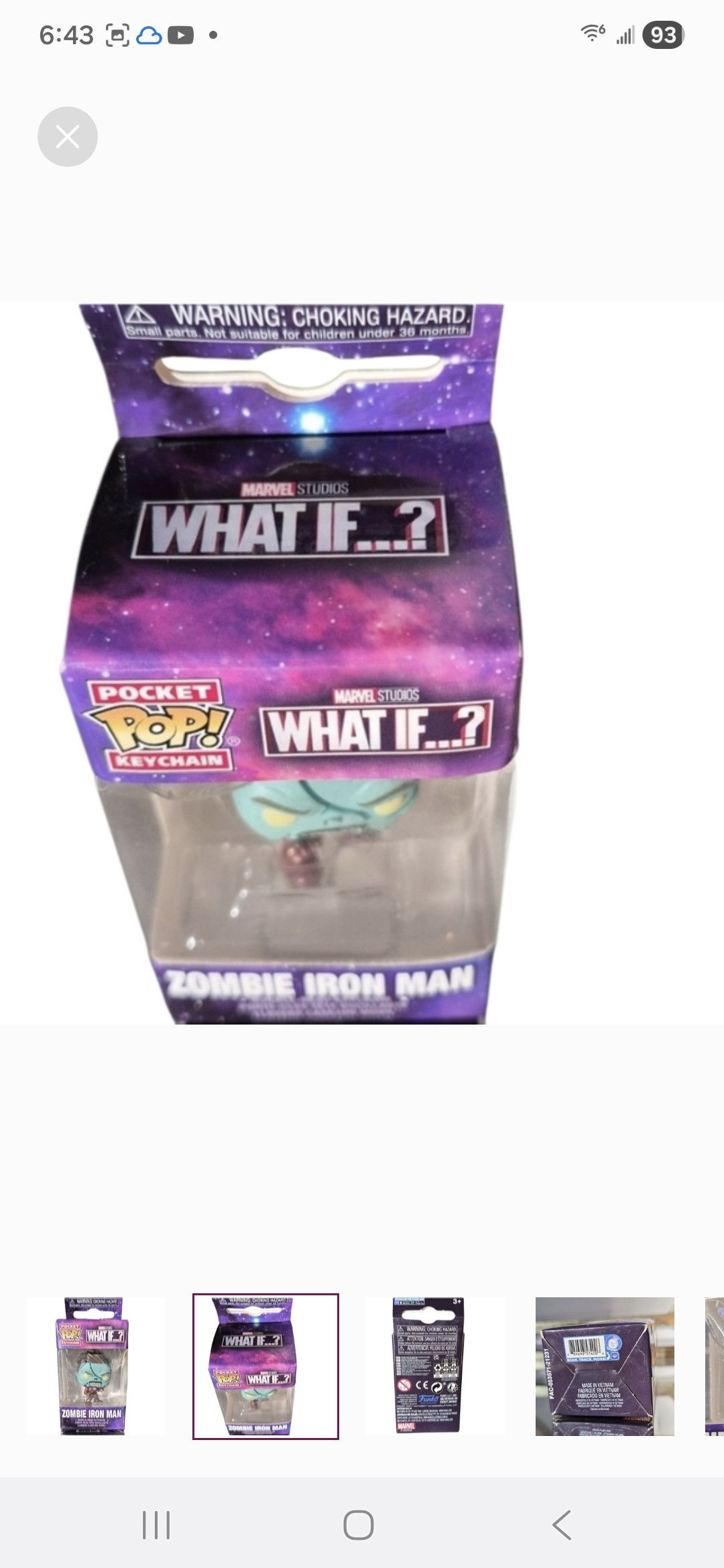 Other Funko × Marvel What If..?Zombie Iron Man Pocket POP Keychain Size ONE SIZE - 2 Thumbnail