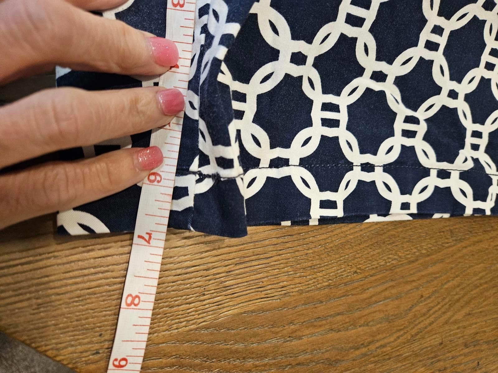 Designer Crown & Ivy Navy & White Geometric Pattern Shorts Size 38" / US 16 / IT 52 - 5 Thumbnail