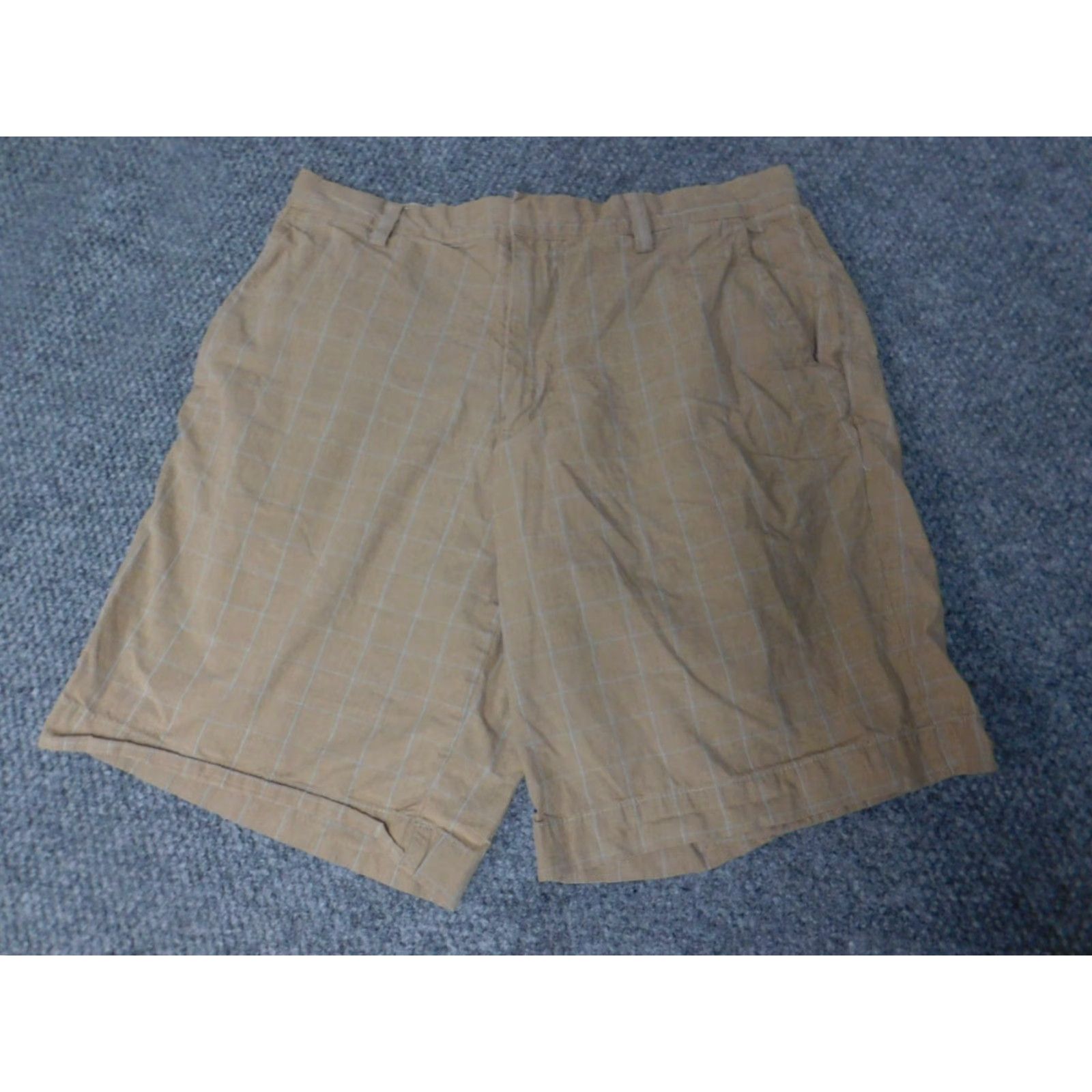 Banana Republic Banana Republic Mens Shorts 32 Beige Plaid Chino Flat Front Knit Cotton Regular Waist 32 Casual Mens Size US 32 / EU 48 - 2 Thumbnail
