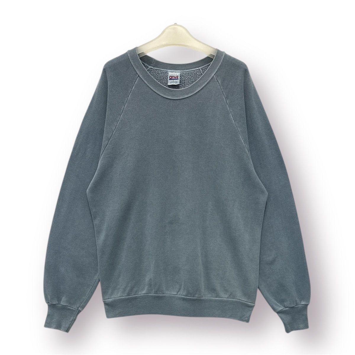 Anvil 🔥 90's Anvil Dyed Blue Plain Made in USA Plain Sweatshirt -L Size US M / EU 48-50 / 2 - 1 Thumbnail