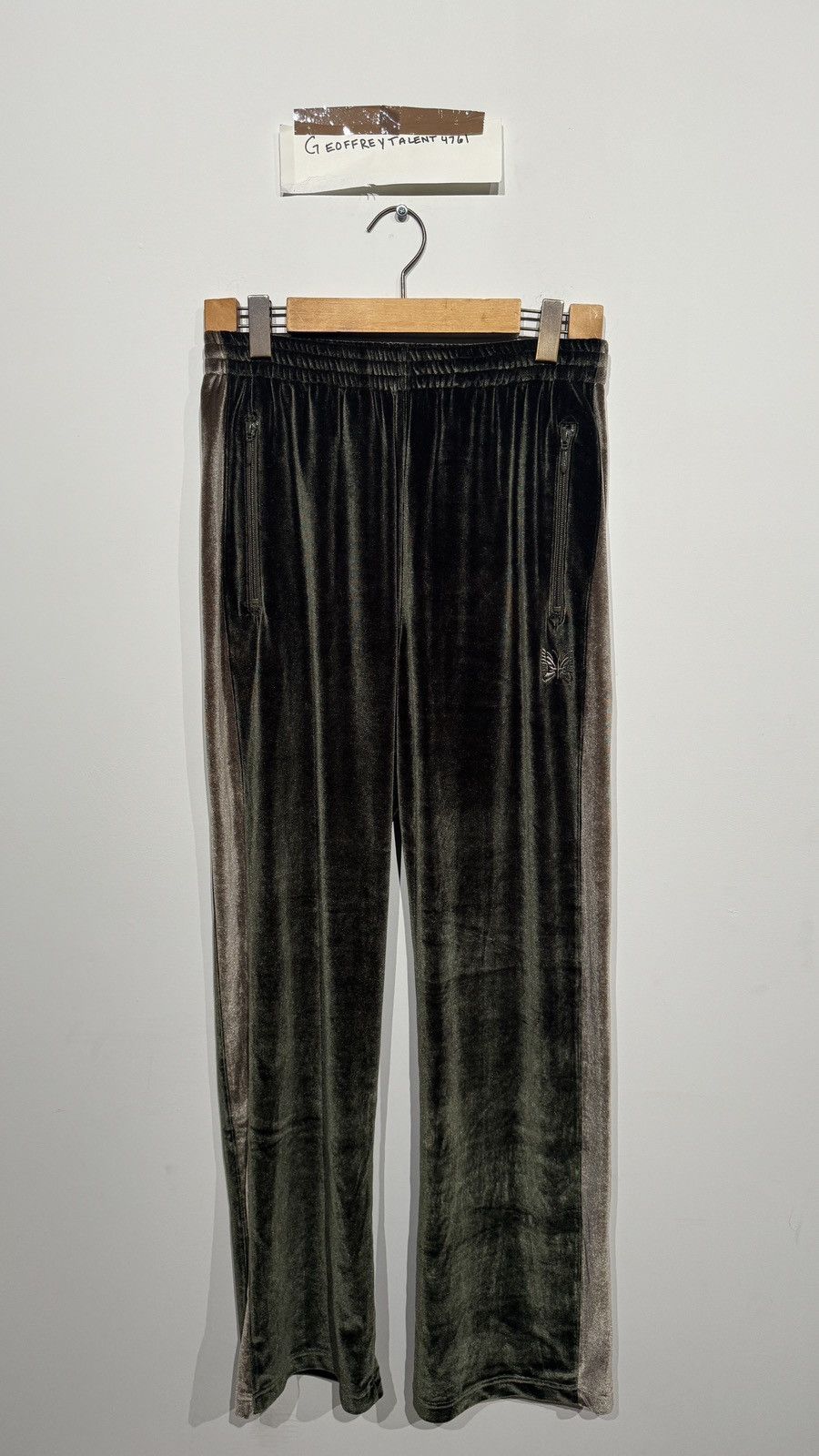 Needles Dark Green Needles Velour Track Pants - Size Medium Size US 32 / EU 48 - 1 Thumbnail