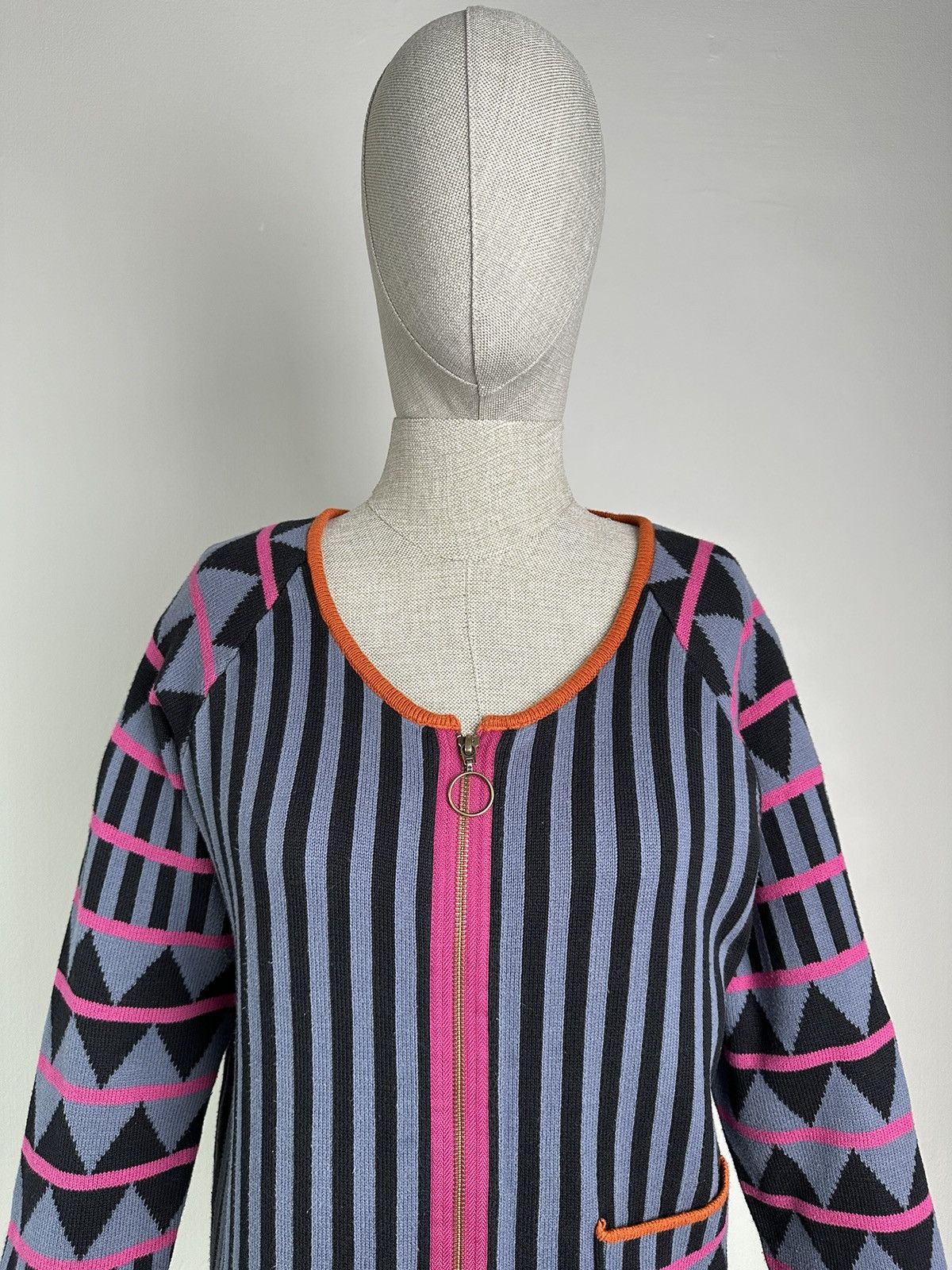 Gudrun Sjoden GUDRUN SJODEN Geometric Pattern Full Zip Cardigan Sweater Size M / US 6-8 / IT 42-44 - 8 Thumbnail