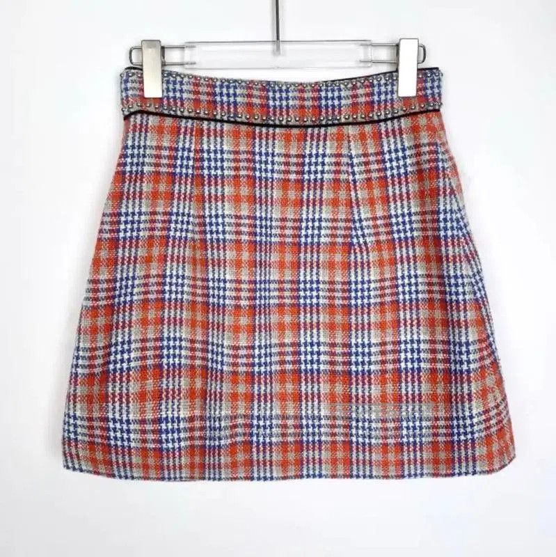 Miu Miu Miu Miu Colorblock Wool Blend Skirt . Size 23" - 2 Thumbnail