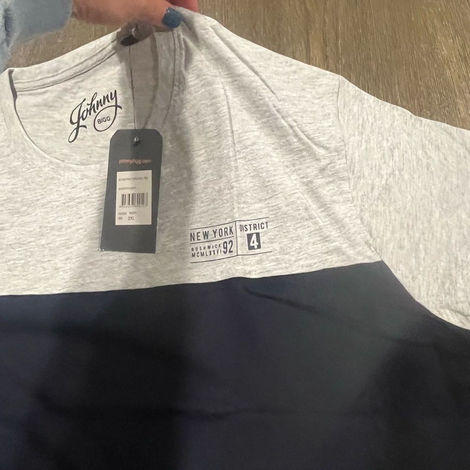 Vintage NWT Johnny Bigg NY District Spliced Tee Navy Size 2XL Tall Size US XXL / EU 58 / 5 - 5 Thumbnail