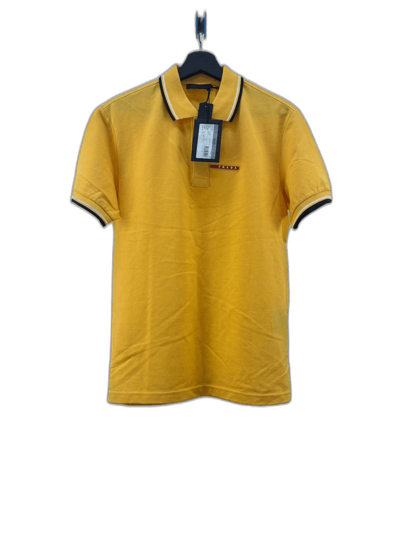 Prada Yellow Short Sleeve Logo Polo Shirt -2505