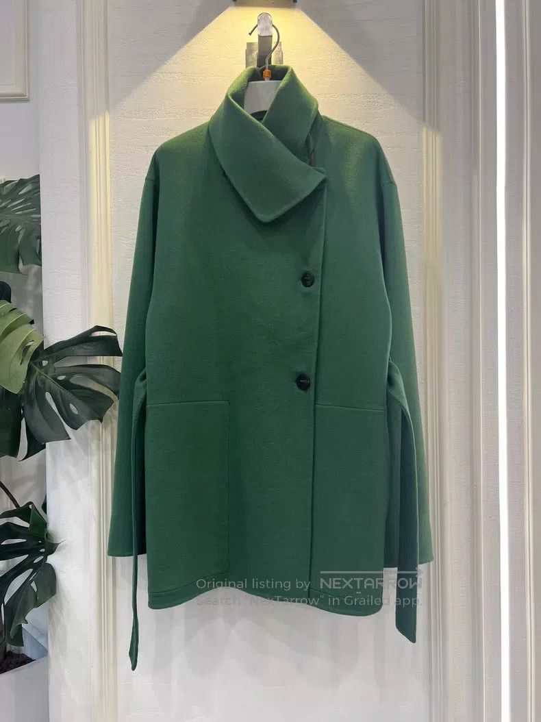 Hermes Green Double-Faced Cashmere Coat