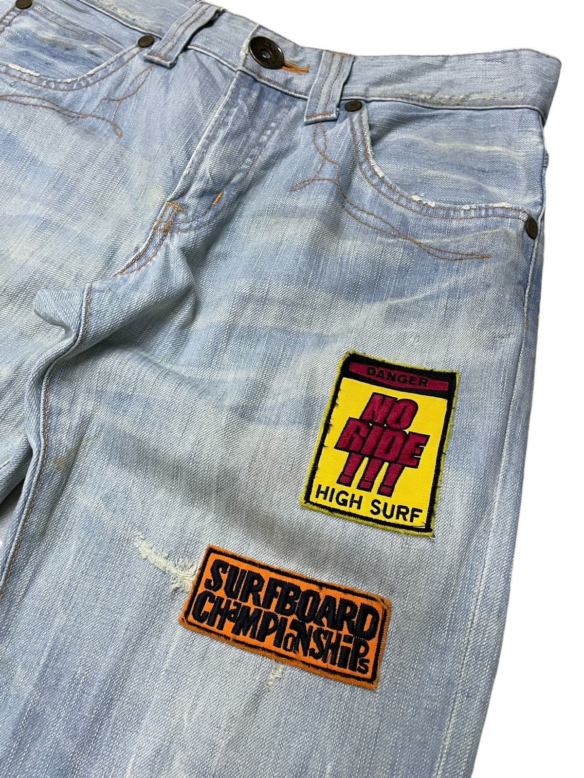 Edwin × Hysteric Glamour × Le Grande Bleu (L.G.B.) Edwin 503 Blue Trip Surf Edition Patched Flared Jeans Size US 30 / EU 46 - 8 Thumbnail