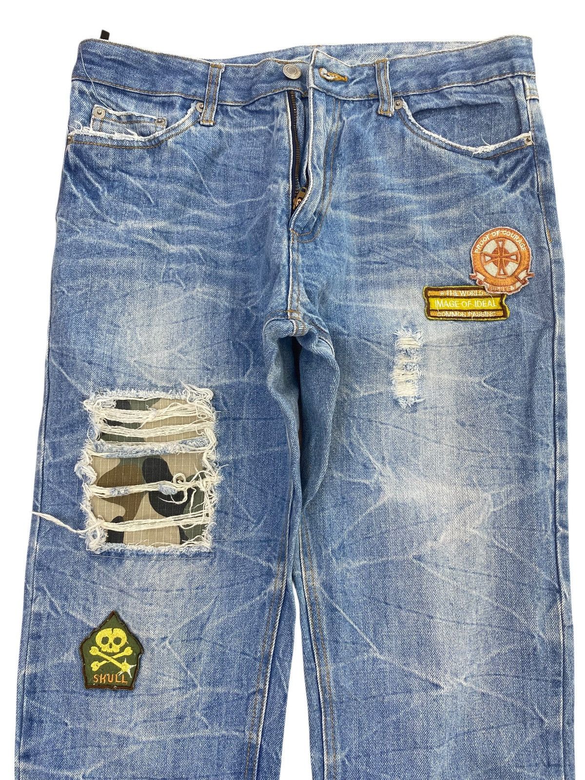 Japanese Brand Japanese Brand Patchwork Distressed Style Loose Jeans Size US 31 - 2 Thumbnail