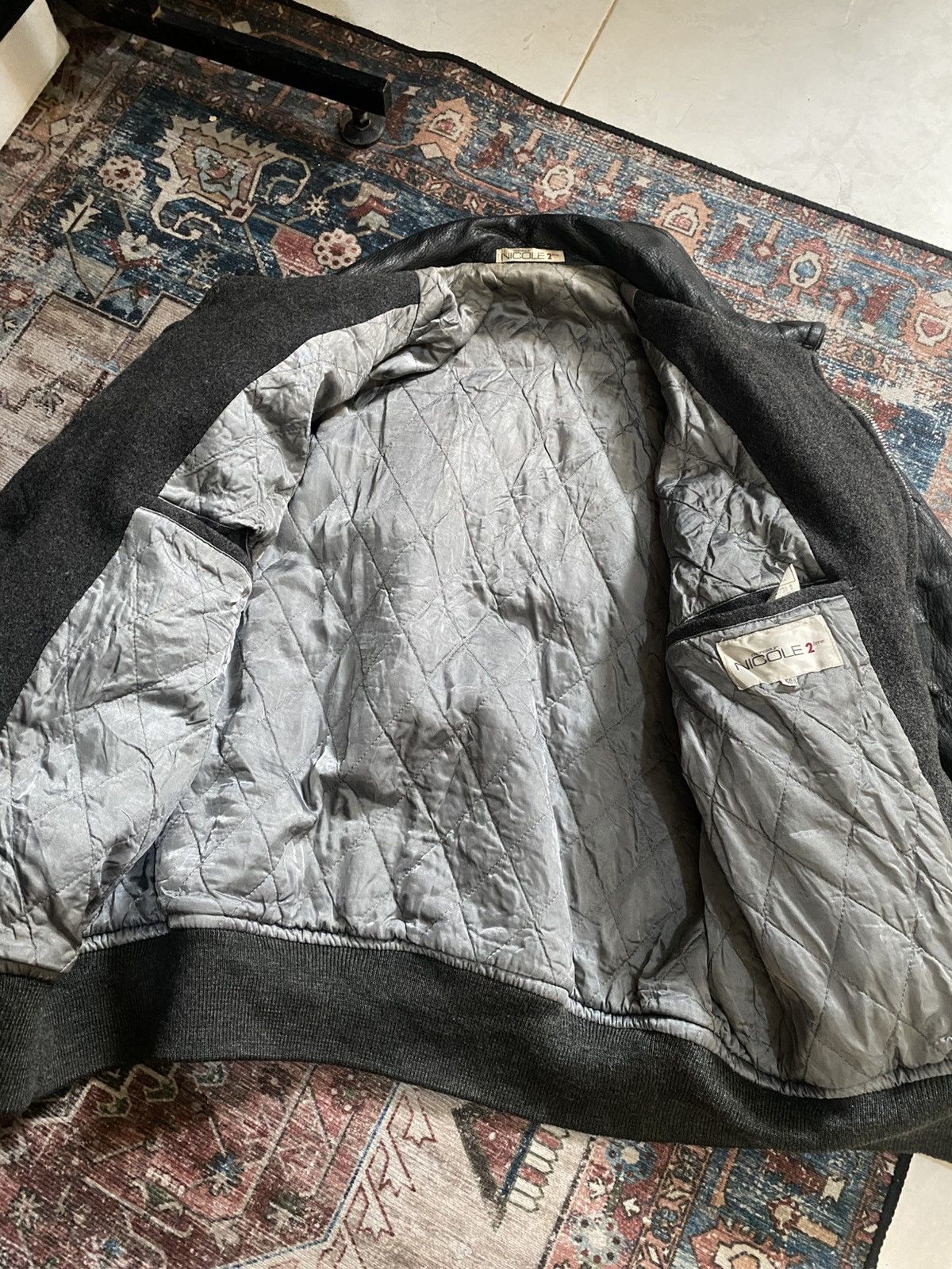 Vintage NICOLE 2 Monsieur Varsity Leather Jacket Size US M / EU 48-50 / 2 - 7 Thumbnail