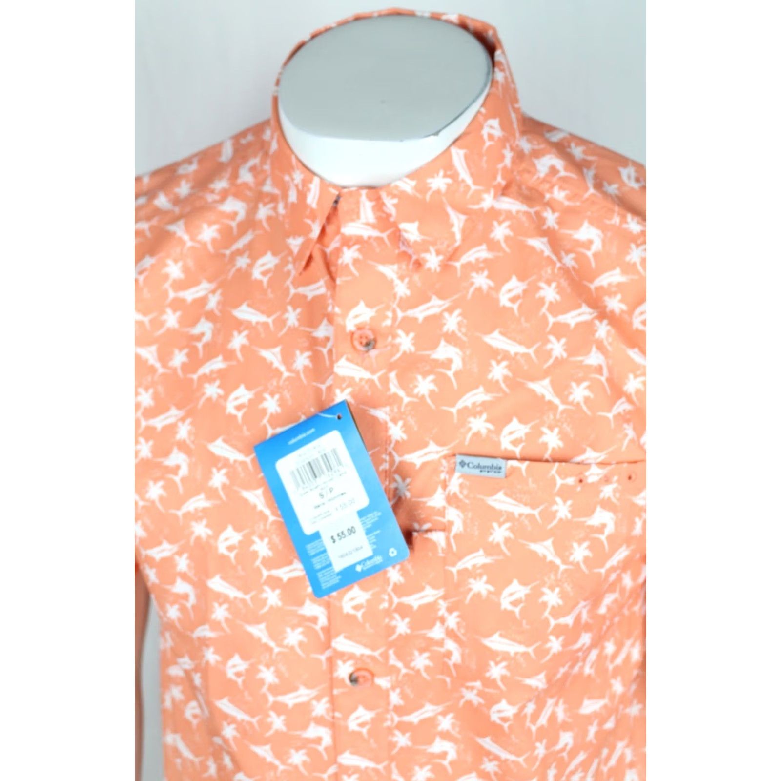 Vintage Columbia PFG Men's Camp Shirt Casual Shirt Regular Small Orange - Fishing/Activewear Size US S / EU 44-46 / 1 - 4 Thumbnail