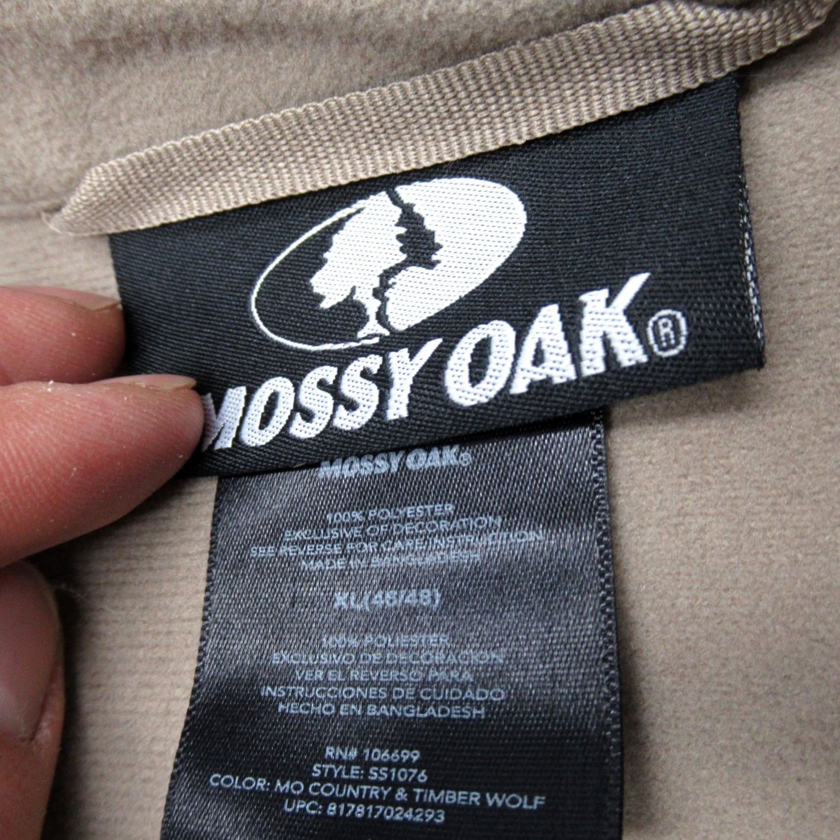 Vintage Mossy Oak Jacket Mens XL Brown Camouflage Full Zip Pockets Stand-Up Collar Mid-Length Outdoor Hunting Hiking Winter Fall Spring Military Jacket Mens Size US XL / EU 56 / 4 - 4 Thumbnail
