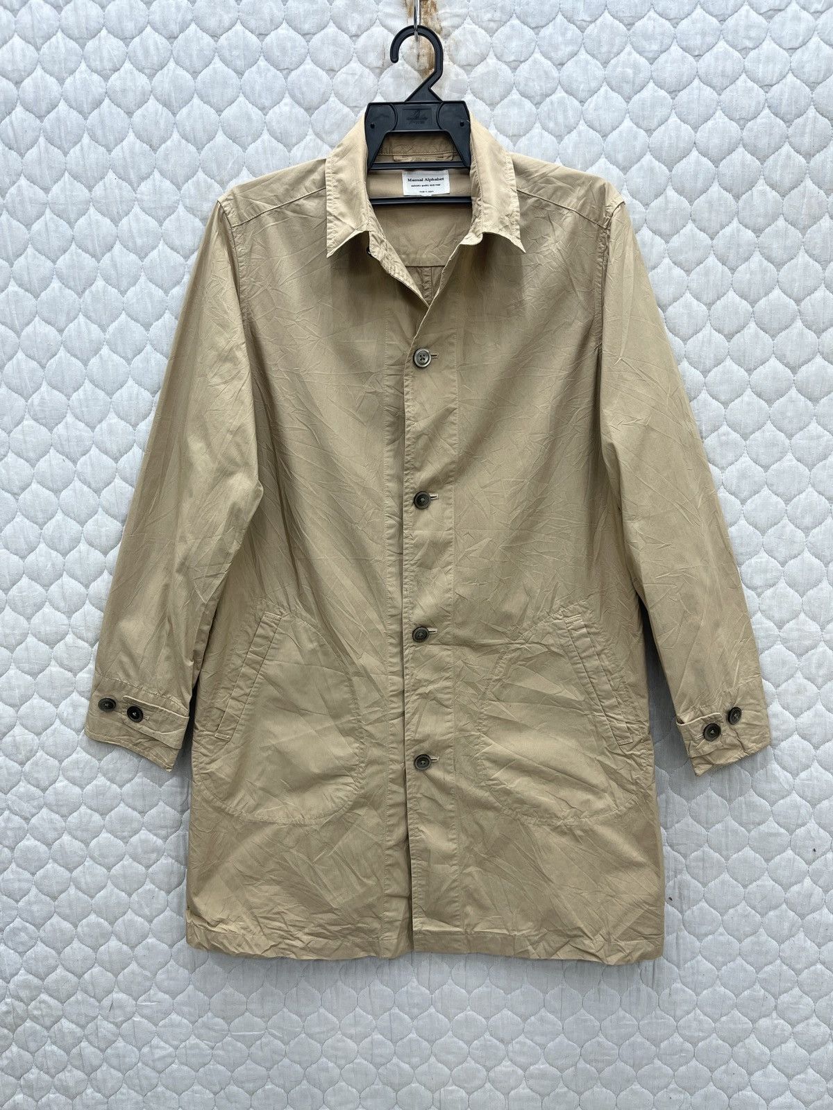 image of Archival Clothing Archivemanual Alphabet Light Cotton Coat in Beige, Women's (Size Medium)