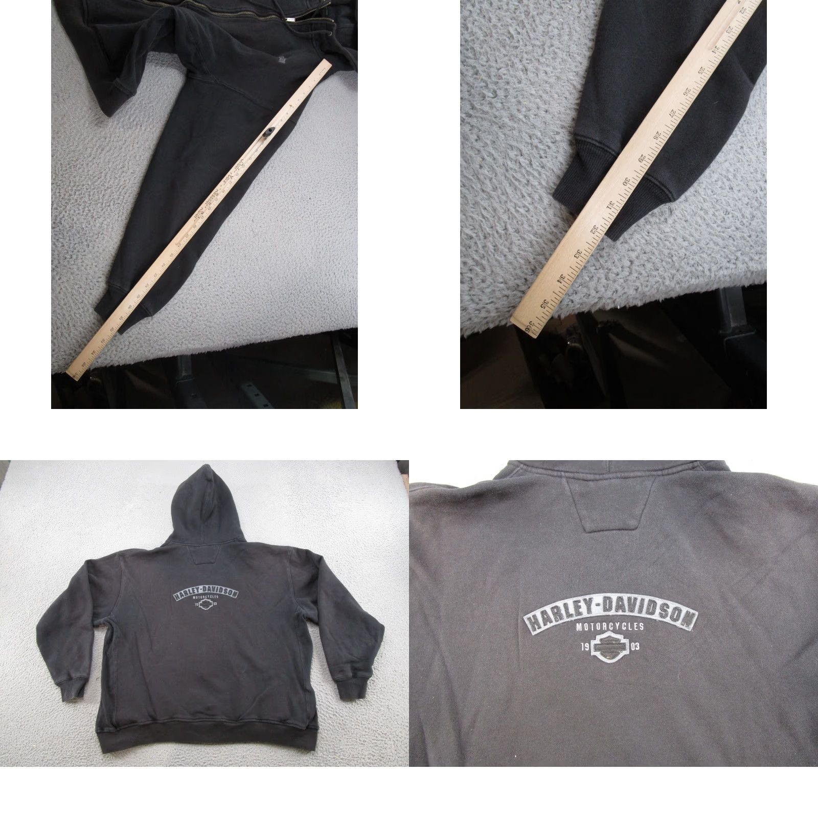 Harley Davidson VINTAGE Harley-Davidson Black Full Zip Hoodie Sweatshirt 2XL Hoodie Men Regular Size 2XL Biker 2000s Winter, Fall, Spring Size US XXL / EU 58 / 5 - 8 Thumbnail